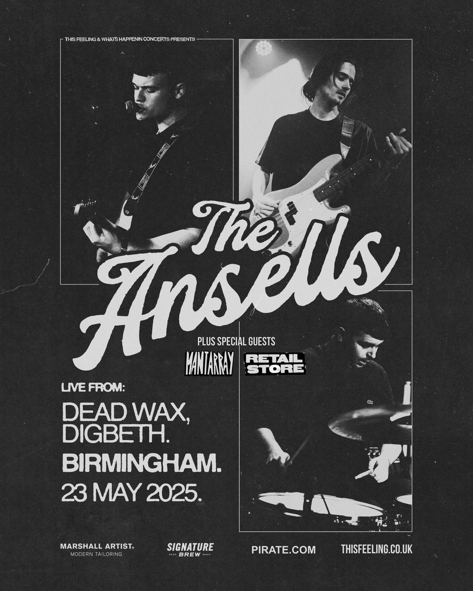 The Ansells (@theansellsband) on Twitter photo BIRMINGHAM!
Pleased to announce Mantarray and <a href="/retailstoreband/">Retail Store</a> will be joining us at Dead Wax later this month!
Tickets are selling quickly, get yours now!!! BIRMINGHAM!
Pleased to announce Mantarray and <a href="/retailstoreband/">Retail Store</a> will be joining us at Dead Wax later this month!
Tickets are selling quickly, get yours now!!!