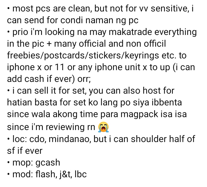 lelexiaoyucart's tweet photo. quit selling qs decluttering wts wtt iphone lfb lft ph

` check photos for the caption

🏷️ random kpop photocards pcs nct svt riize suju treasure haruto yuta xiaojun haechan d.o kyungsoo mark sungchan anton ten yangyang chenle taeyong dojaejung renjun pola yixing lay seungmin https://t.co/u2eFCfC6j8