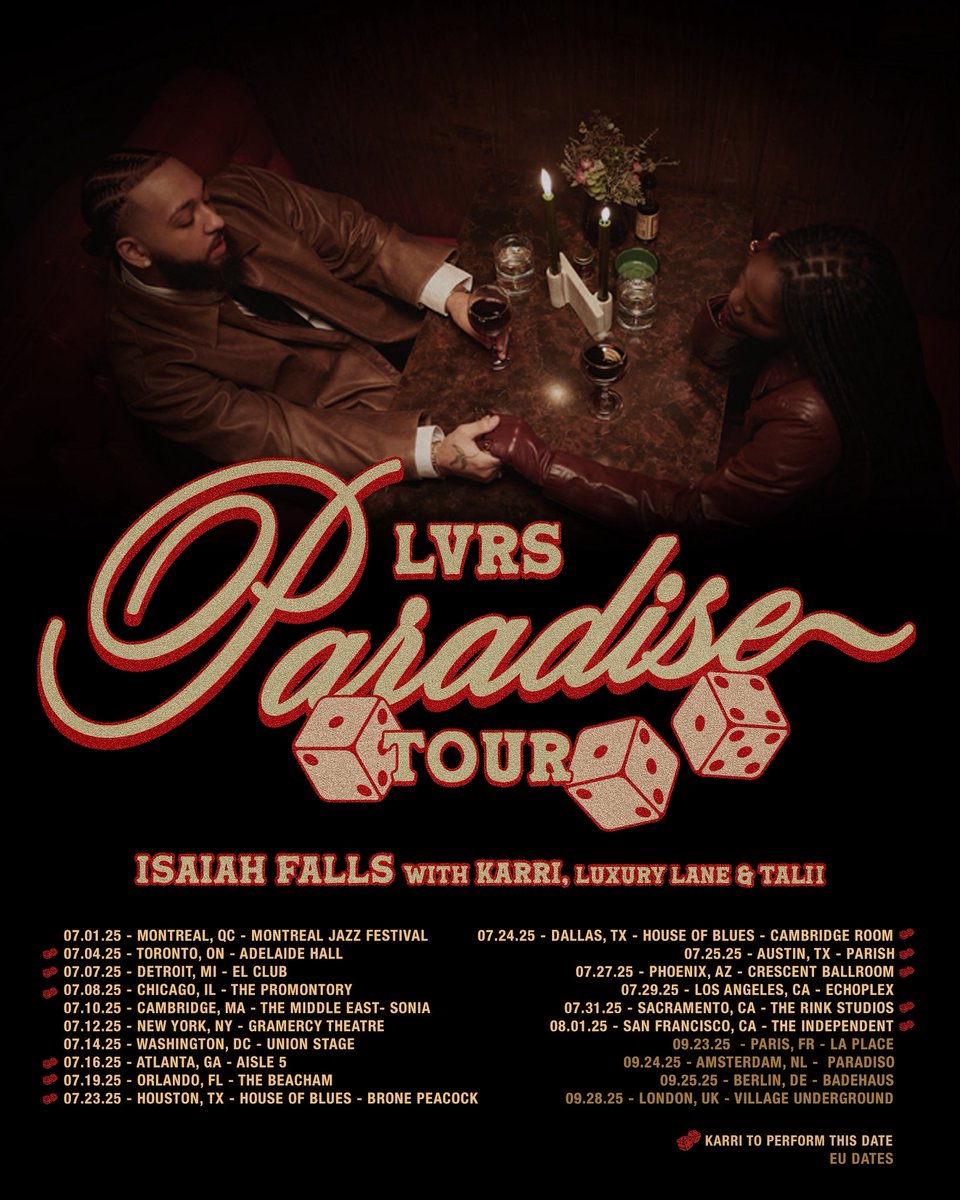 IsaiahFalls's tweet photo. Proud to announce the LVRS PARADISE Tour 🫶🏽 with the family! Can’t wait to see yall and put on an incredible show!

Use Code: LVRSONLY

Pre-sale tickets go live on Monday @10AM! 
Text me rn to register (689)300-4237 https://t.co/wMEH1mvDmq