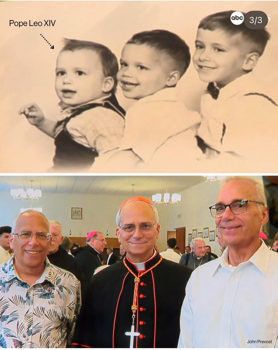 Pope Leo XIV and his two brothers 

Image: ABC News