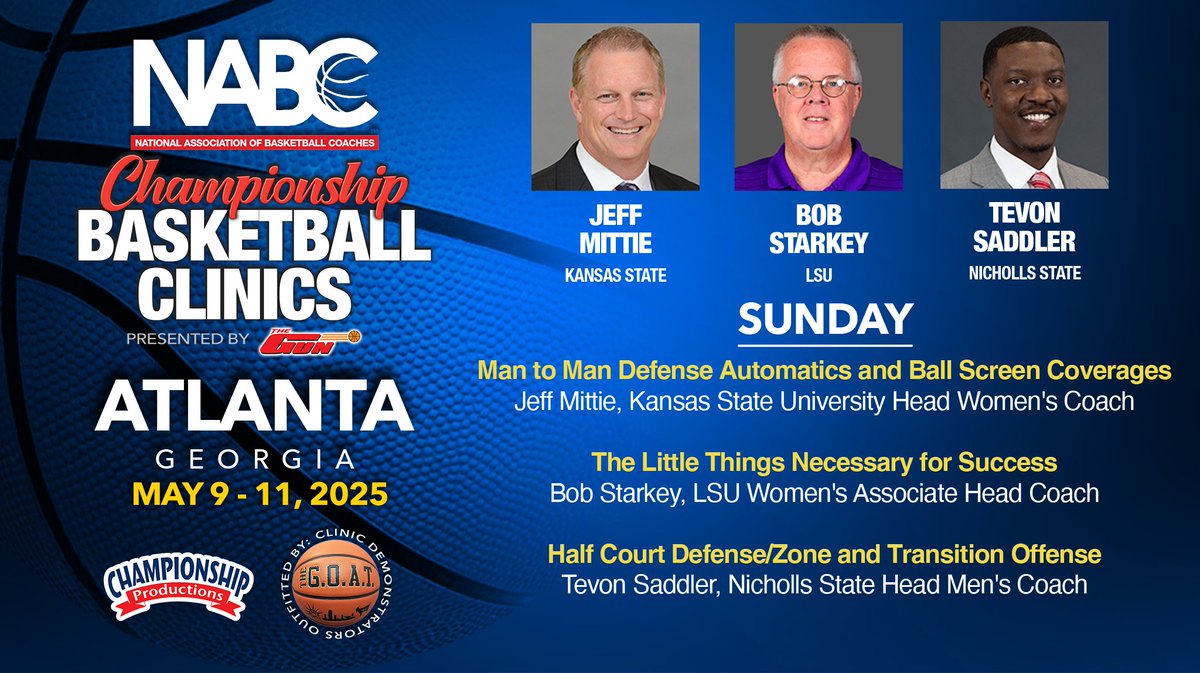 BasketballCoach.com (@bbcoachdotcom) on Twitter photo 🌞Sunday at the ATLANTA NABC Championship Basketball Clinic - 🔥🔥
👍 1st up - <a href="/KStateWBB/">K-State Women's Basketball</a> head coach <a href="/JeffMittie/">Jeff Mittie</a> - fresh off of a historic season that saw his team net 28 wins and make it to the Sweet Sixteen! After a thrilling season on both ends of the court, we are 🌞Sunday at the ATLANTA NABC Championship Basketball Clinic - 🔥🔥
👍 1st up - <a href="/KStateWBB/">K-State Women's Basketball</a> head coach <a href="/JeffMittie/">Jeff Mittie</a> - fresh off of a historic season that saw his team net 28 wins and make it to the Sweet Sixteen! After a thrilling season on both ends of the court, we are