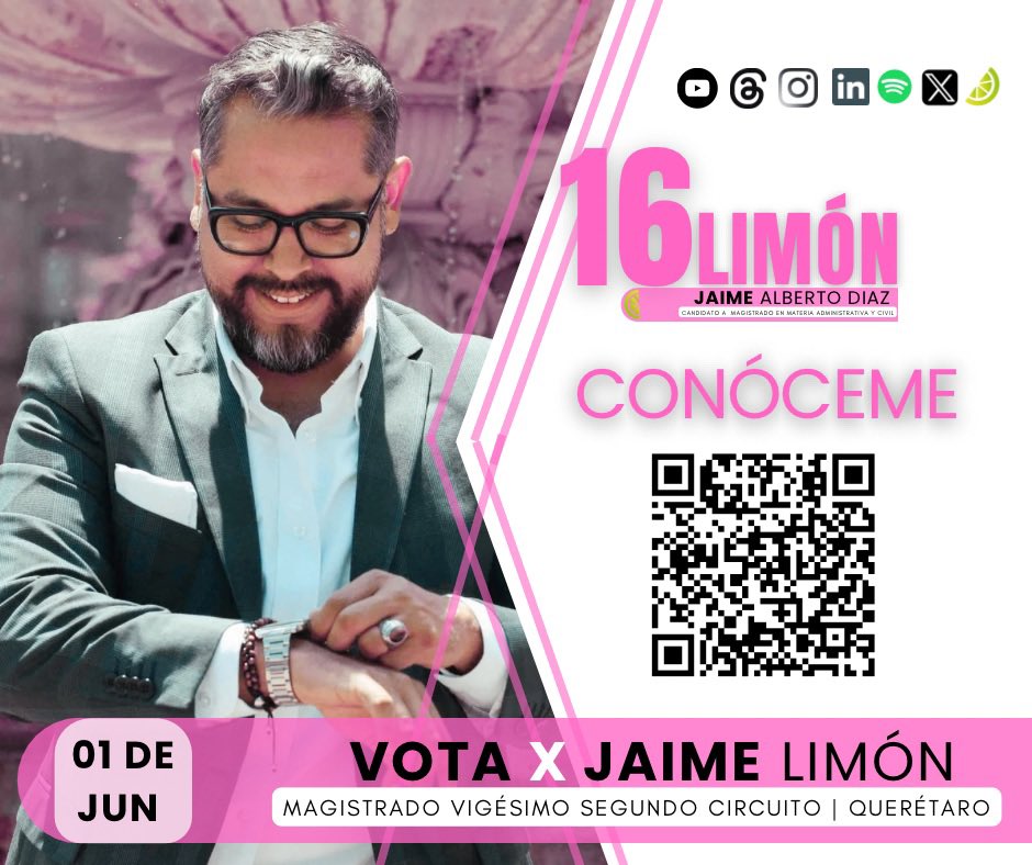 🛠️ Construir un nuevo #PoderJudicial  requiere perfiles capaces. 

En #Querétaro, <a href="/JaimeLimonMX/">Jaime Limón MX</a> 🍋🩷es una apuesta segura por la experiencia, el compromiso y la transparencia. 

Conoce su trayectoria y logros aquí: 
👉🏻bit.ly/JaimeLimonMX

#Elecciones2025MX #CambiemosElRumbo