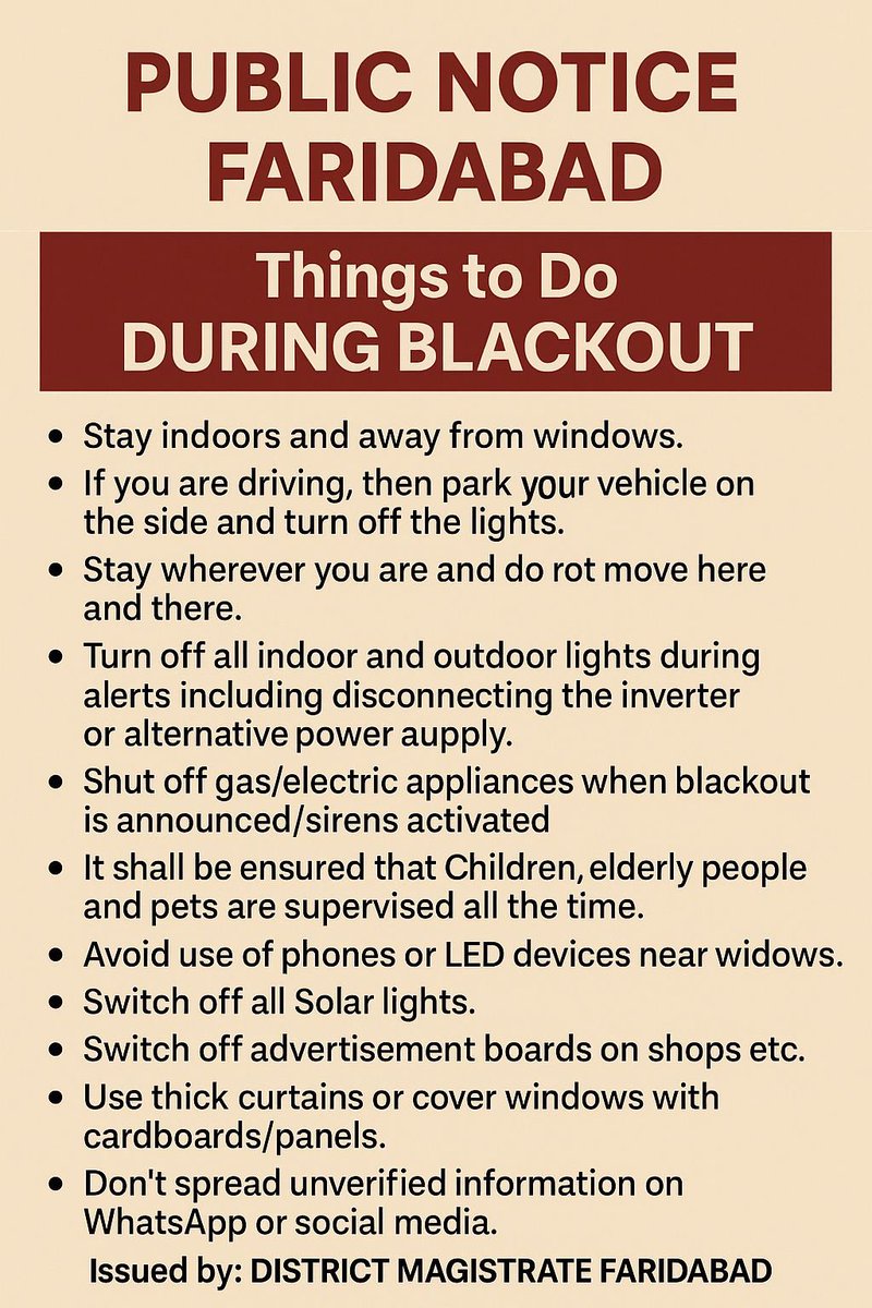 DIPRO_Faridabad's tweet photo. #Public_Notice | Things to "DO" during "BLACKOUT" https://t.co/GiXHzruMWV