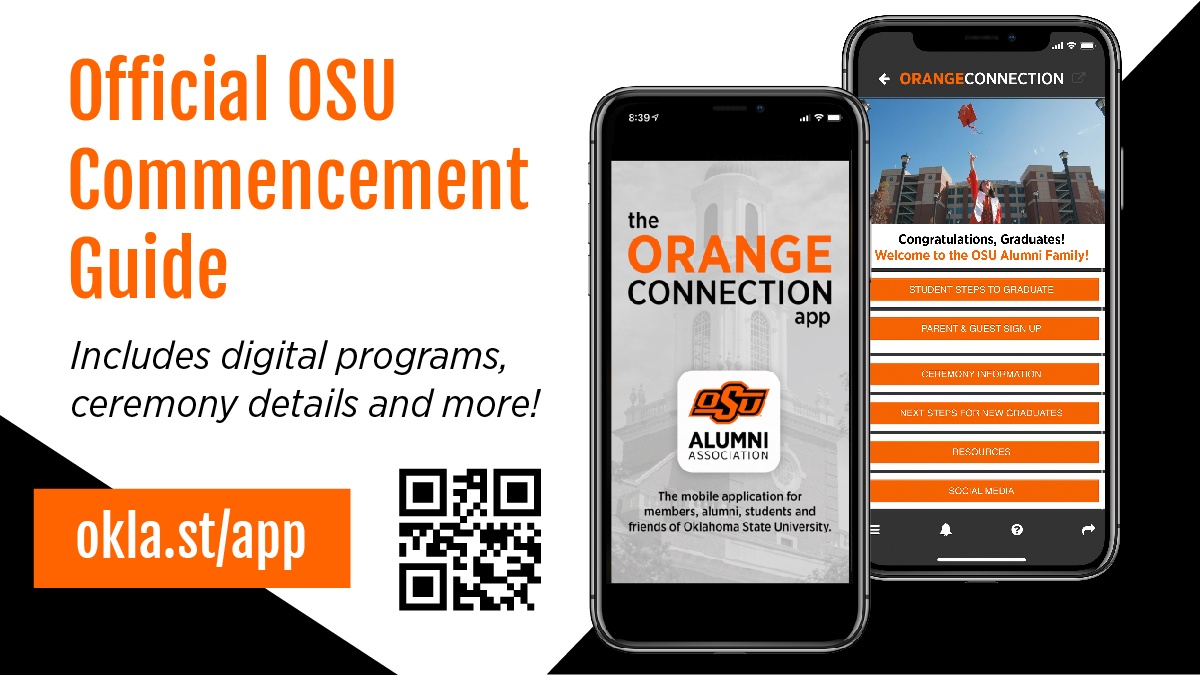Are you attending a spring #okstate commencement ceremony? Download the Orange Connection app for the official commencement guide! 📲 okla.st/app
🎓 Digital, searchable program
🏟️ Arena and security policies
🚙 Parking map
🍴 Restaurant guide
🎁 Grad gift ideas