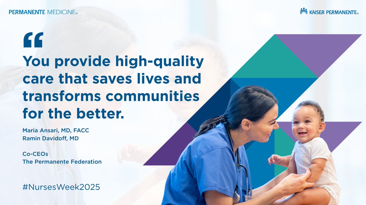 Thank you to our amazing KP nurses who provide outstanding patient centric care!  Happy Nurses Week!!
#OURKP #PermanenteMedicine #KaiserPermanente