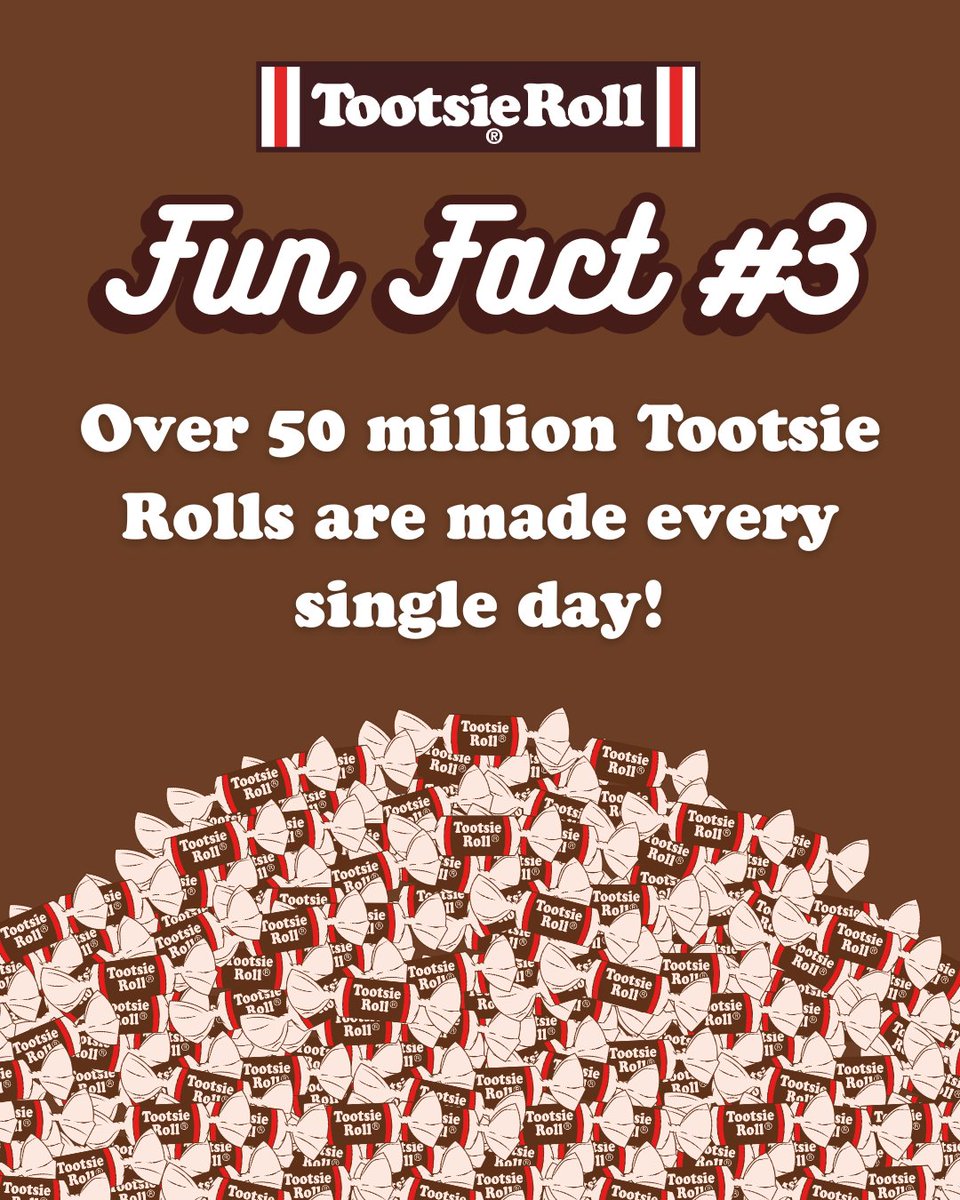 TootsieRoll's tweet image. Did you know? 🤔 It's Fun Fact Friday!
#tootsieroll #funfacts #chicago #candy