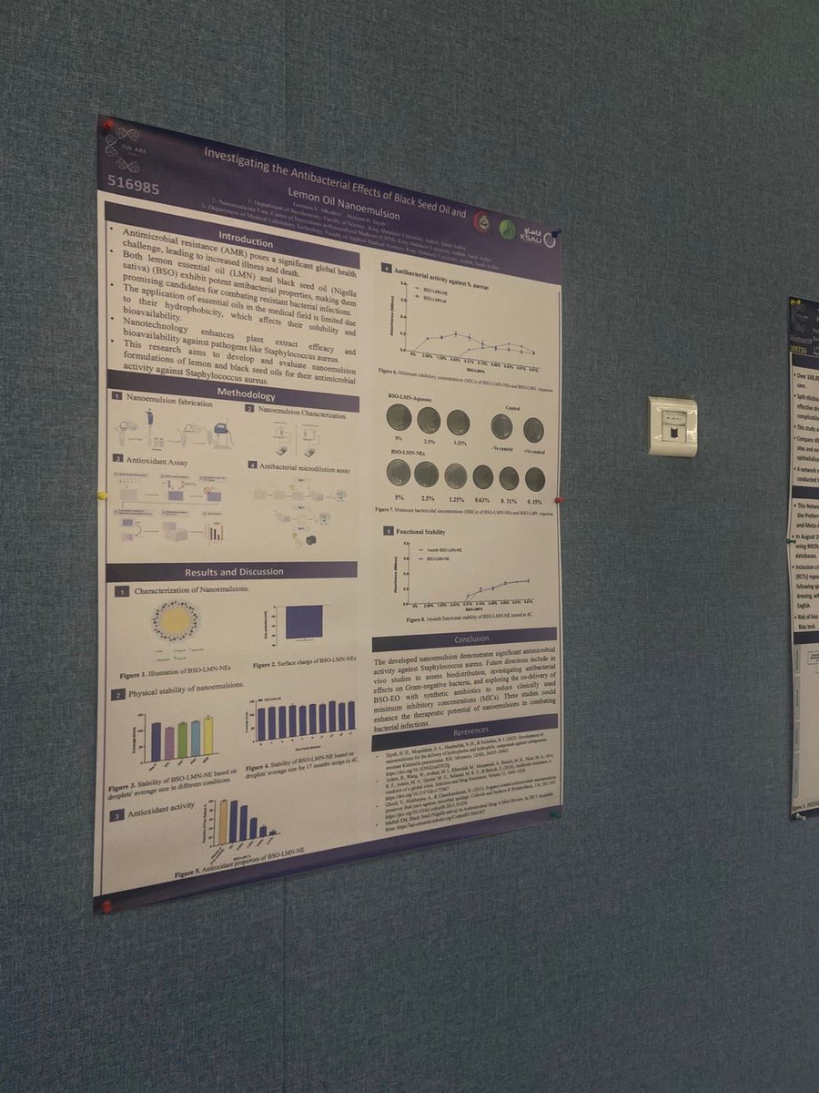 جانب من مشاركة المركز <a href="/CIPM_KAU/">CIPM</a> في الملتقى البحثي السنوي السابع بجامعة الملك سعود للعلوم الصحية - كلية الطب بجدة، ببحث يركز على تطوير مستحلبات نانوية من زيوت طبيعية لمقاومة البكتريا باستخدام طرق تم ابتكارها في المركز تحت اشراف <a href="/Nanobiotech3/">Dr. Hossam Tayeb</a> 

#7thARF_COMJ
#7th_Research_Forum