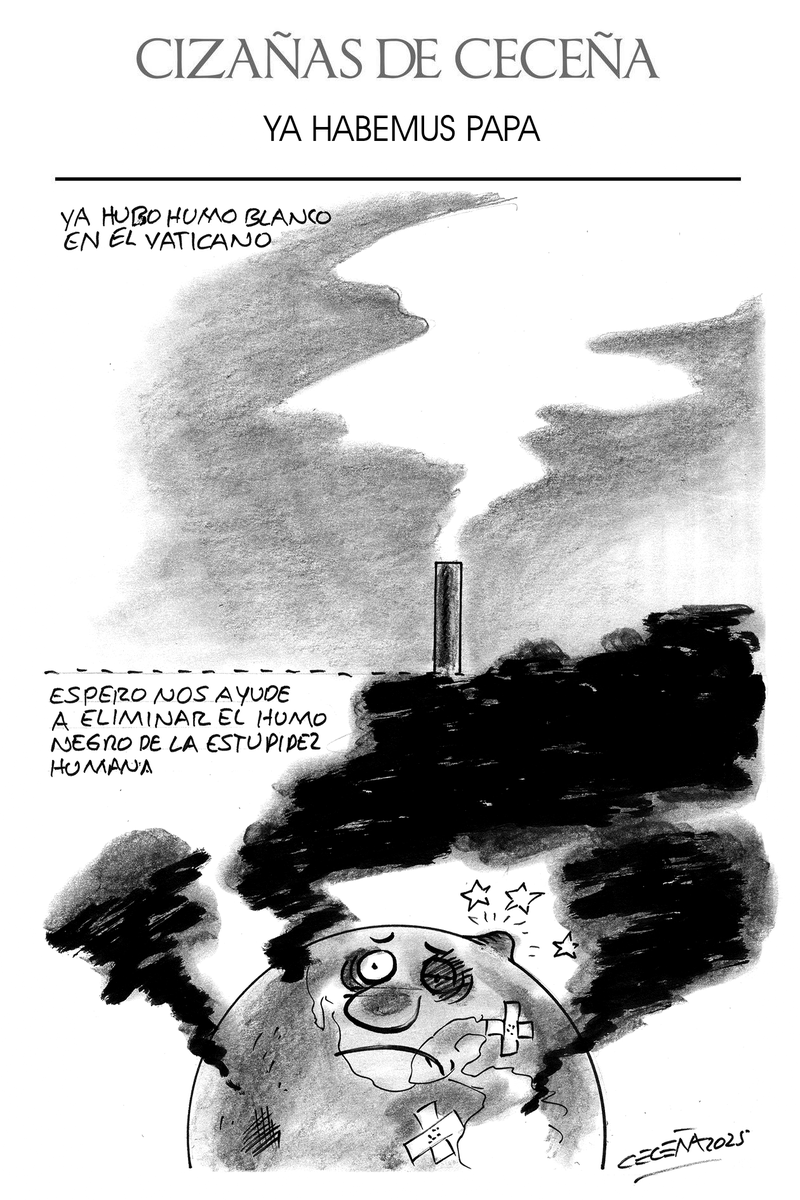 GilbertoCecenaN's tweet photo. Cizañas de Ceceña:
YA HABEMUS PAPA
#CizañasdeCeceña #carton #GilbertoCeceña https://t.co/tt0XB8zssY