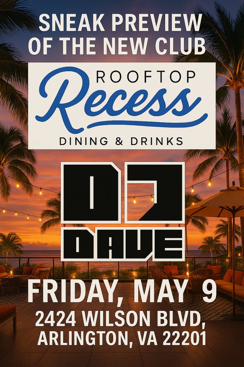 We will have our first DJ set from @djdav3_ tonight from 9:30 PM to 1:30 AM. Come in for a sneak peek of your new favorite club and enjoy our delicious cocktails!