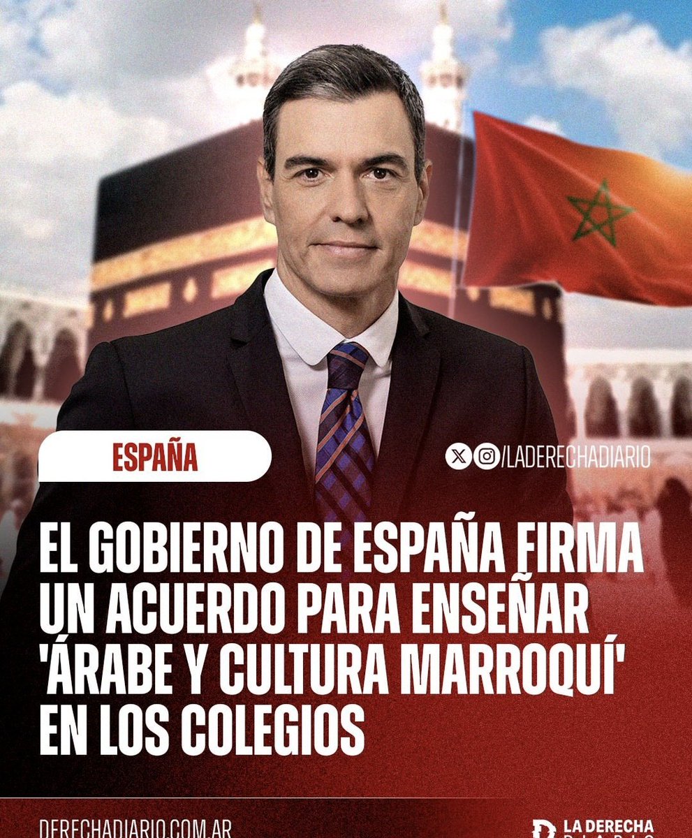 JavierO66080535's tweet photo. ... Sánchez firma un acuerdo con Mohamed VI para enseñar árabe y cultura marroquí en los colegios españoles... Hay que sacarlo de la moncloa por las buenas o por las malas, no hay otra opción... https://t.co/NZGpSfRwDD