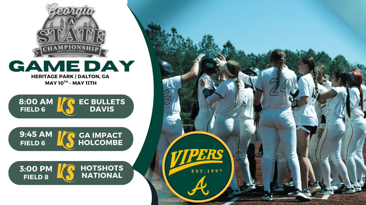 Kennedy Ushery 2026 (@kennedyushery21) on Twitter photo Early start in Dalton, GA this weekend—8AM first pitch! 😴☀️ But that just means we get to step on the field even sooner!! Can’t wait to compete and spend the day with my girls! 🥎💚💛🐍 #TournamentWeekend #Gameday <a href="/atlviperscolvin/">Atlanta Vipers Colvin 18u</a> <a href="/BrianDaley001/">Coach B. Daley</a> <a href="/JulieBoland5/">Julie Boland</a> <a href="/CoachSims_JSU/">Hayley Sims</a> Early start in Dalton, GA this weekend—8AM first pitch! 😴☀️ But that just means we get to step on the field even sooner!! Can’t wait to compete and spend the day with my girls! 🥎💚💛🐍 #TournamentWeekend #Gameday <a href="/atlviperscolvin/">Atlanta Vipers Colvin 18u</a> <a href="/BrianDaley001/">Coach B. Daley</a> <a href="/JulieBoland5/">Julie Boland</a> <a href="/CoachSims_JSU/">Hayley Sims</a>