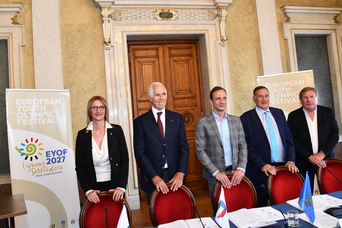 Regione FVG (@regionefvgit) on Twitter photo "Lo #sport è un valore, forma i cittadini di domani e crea economia: il #FVG è onorato di ospitare Eyof2027 che porterà ancora più attrattività alla regione e a #lignanosabbiadoro". Così <a href="/M_Fedriga/">Massimiliano Fedriga</a> alla firma che dà avvio ufficiale al Festival
👉tinyurl.com/yc3ap6ea "Lo #sport è un valore, forma i cittadini di domani e crea economia: il #FVG è onorato di ospitare Eyof2027 che porterà ancora più attrattività alla regione e a #lignanosabbiadoro". Così <a href="/M_Fedriga/">Massimiliano Fedriga</a> alla firma che dà avvio ufficiale al Festival
👉tinyurl.com/yc3ap6ea
