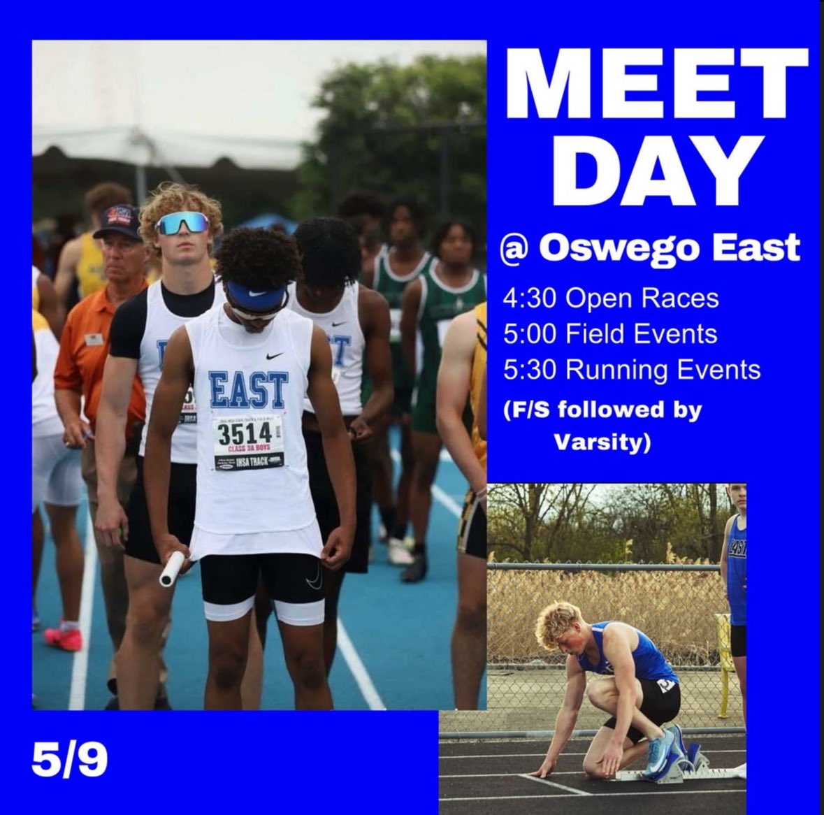 lwemtf's tweet photo. The Griffins will take on the Oswego East Boys Track &amp; Field invite tonight! Last one before Conference https://t.co/kvrDFdpNCH