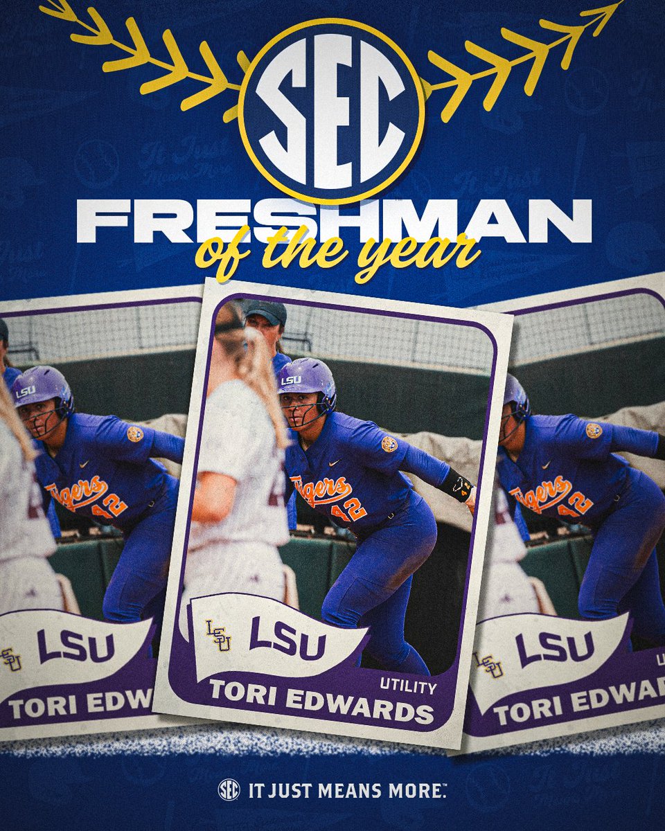 Southeastern Conference (@sec) on Twitter photo <a href="/RazorbackSB/">Arkansas Softball</a> <a href="/ArkRazorbacks/">Arkansas Razorbacks ๐</a> <a href="/SECNetwork/">SEC Network</a> <a href="/Vol_Softball/">Tennessee Softball</a> <a href="/Vol_Sports/">Tennessee Athletics</a> <a href="/OU_Softball/">Oklahoma Softball</a> <a href="/OU_Athletics/">Oklahoma Sooners</a> ๐ฅ 2025 SEC Softball: Freshman of the Year
๐
Tori Edwards
<a href="/LSUsoftball/">LSU Softball</a> x #SECSB <a href="/RazorbackSB/">Arkansas Softball</a> <a href="/ArkRazorbacks/">Arkansas Razorbacks ๐</a> <a href="/SECNetwork/">SEC Network</a> <a href="/Vol_Softball/">Tennessee Softball</a> <a href="/Vol_Sports/">Tennessee Athletics</a> <a href="/OU_Softball/">Oklahoma Softball</a> <a href="/OU_Athletics/">Oklahoma Sooners</a> ๐ฅ 2025 SEC Softball: Freshman of the Year
๐
Tori Edwards
<a href="/LSUsoftball/">LSU Softball</a> x #SECSB