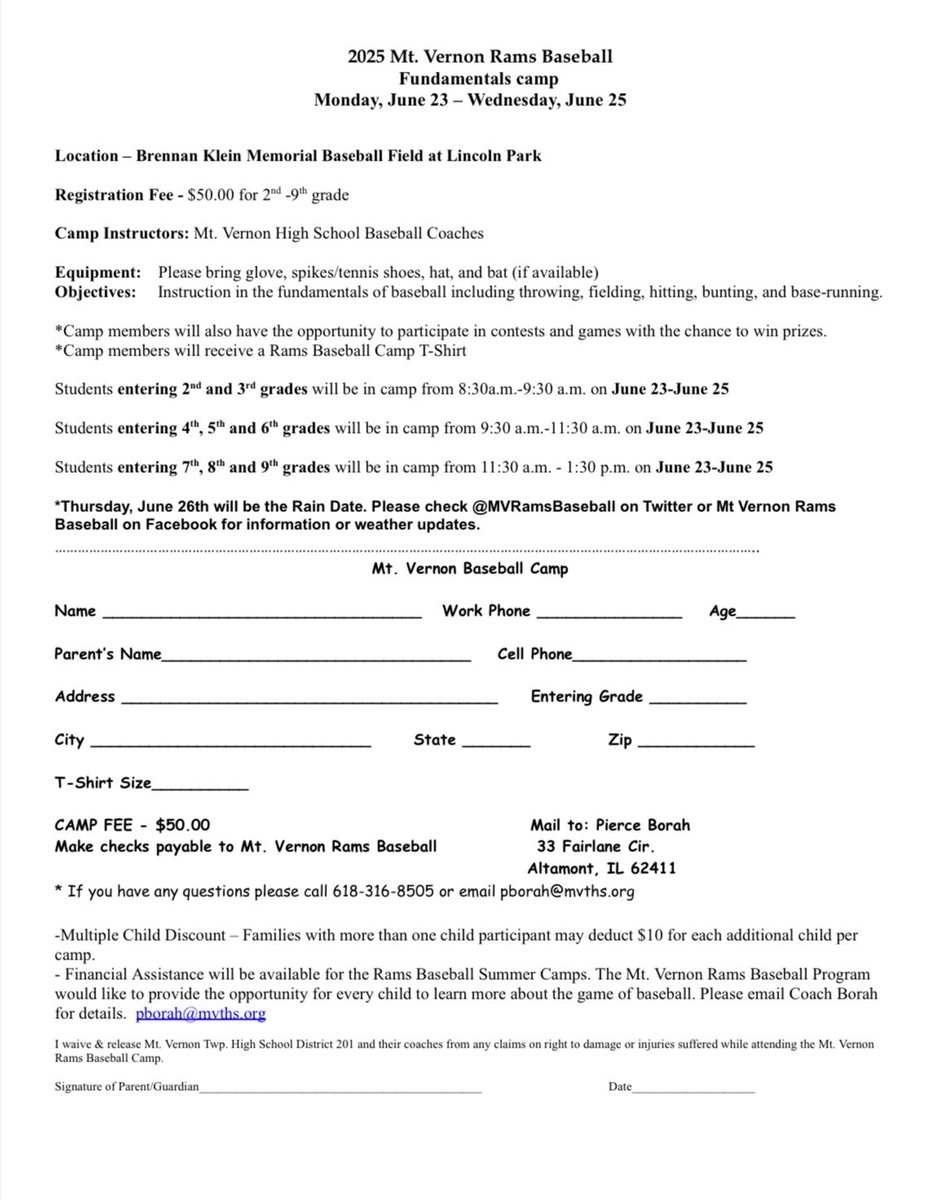Sign up for Rams Camp this summer! If you have questions, email pborah@mvths.org