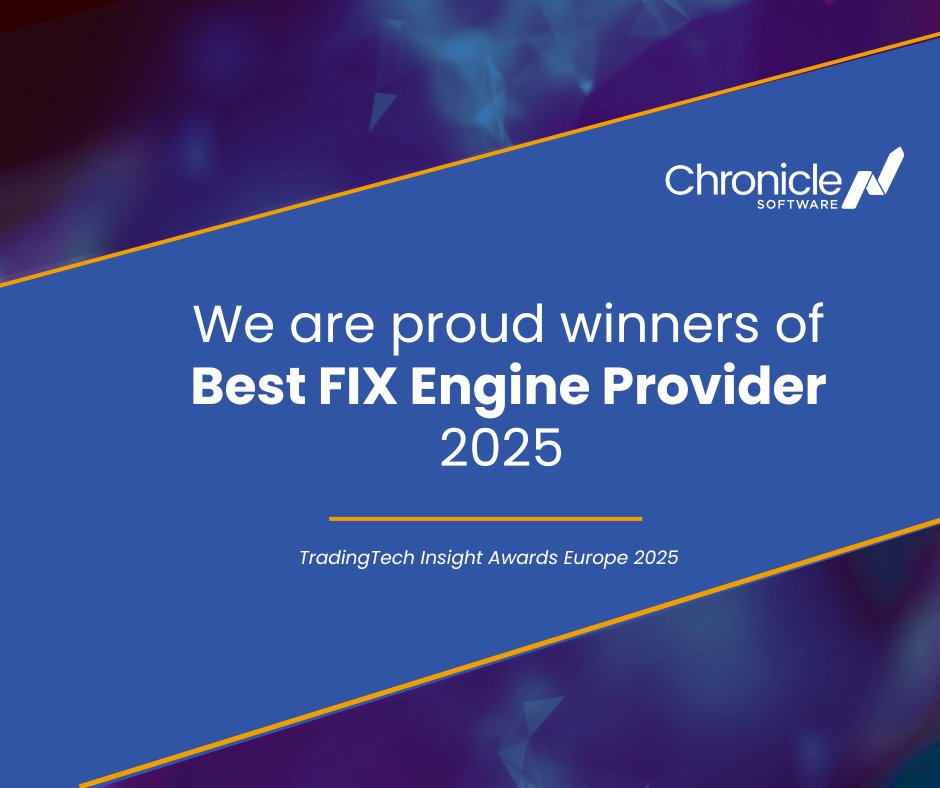 We're thrilled to announce that #ChronicleSoftware has been recognised as the Best #FIXEngine Provider at the prestigious
<a href="/TradingTechIns/">TradingTech Insight</a>
Awards Europe 2025 by A-Team Group: a-teaminsight.com/blog/fourteen-… #TradingTech #FIX #FinTech