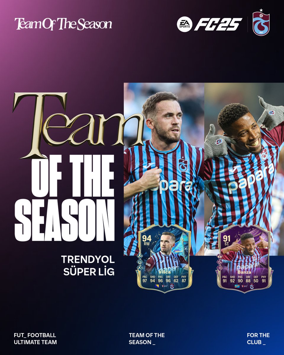 Trabzonspor (@trabzonspor) on Twitter photo 🎮 <a href="/EASPORTSFC/">EA SPORTS FC</a>’nin hazırladığı Trendyol Süper Lig ‘Sezonun Takımı’ belli oldu!
Edin Vişça yılın 11’ine adını yazdırırken, Simon Banza “Yılın Yeni Oyuncusu” seçildi!
#TOTS | <a href="/EASPORTSFC/">EA SPORTS FC</a> 🎮 <a href="/EASPORTSFC/">EA SPORTS FC</a>’nin hazırladığı Trendyol Süper Lig ‘Sezonun Takımı’ belli oldu!
Edin Vişça yılın 11’ine adını yazdırırken, Simon Banza “Yılın Yeni Oyuncusu” seçildi!
#TOTS | <a href="/EASPORTSFC/">EA SPORTS FC</a>