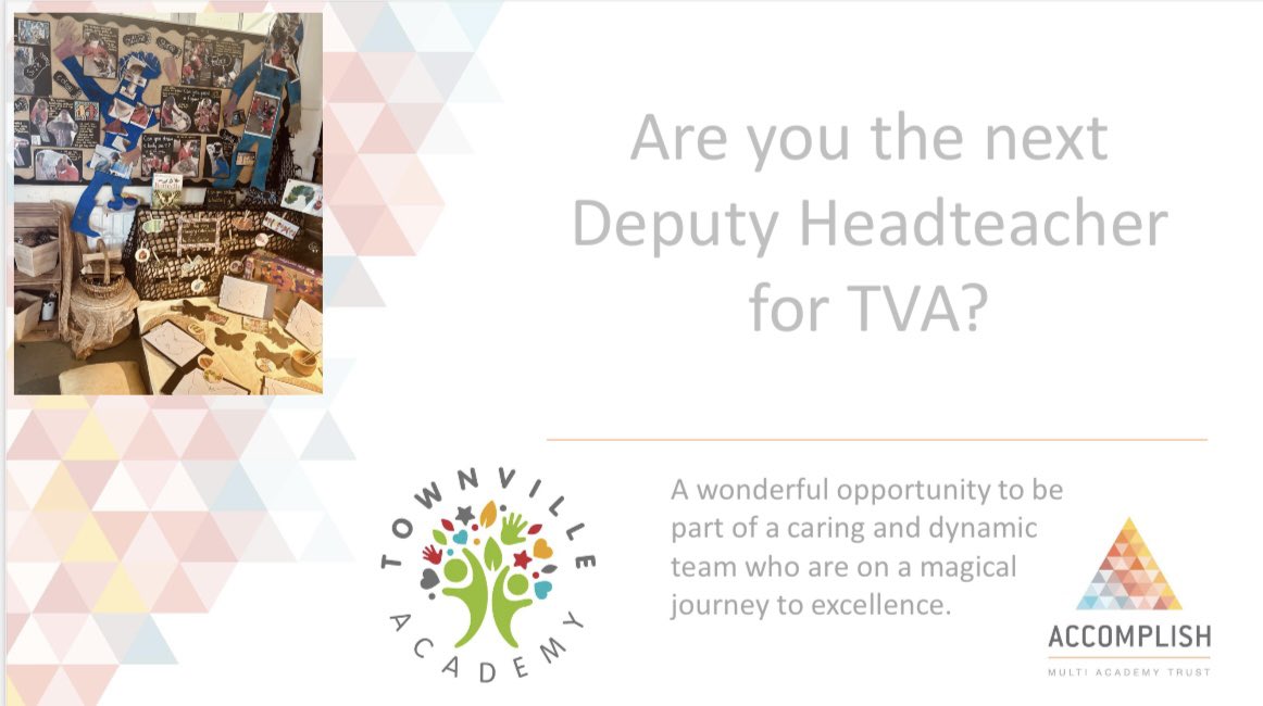 This is such an exciting opportunity for the right candidate. Visits welcome, contact school to come and take a look.
