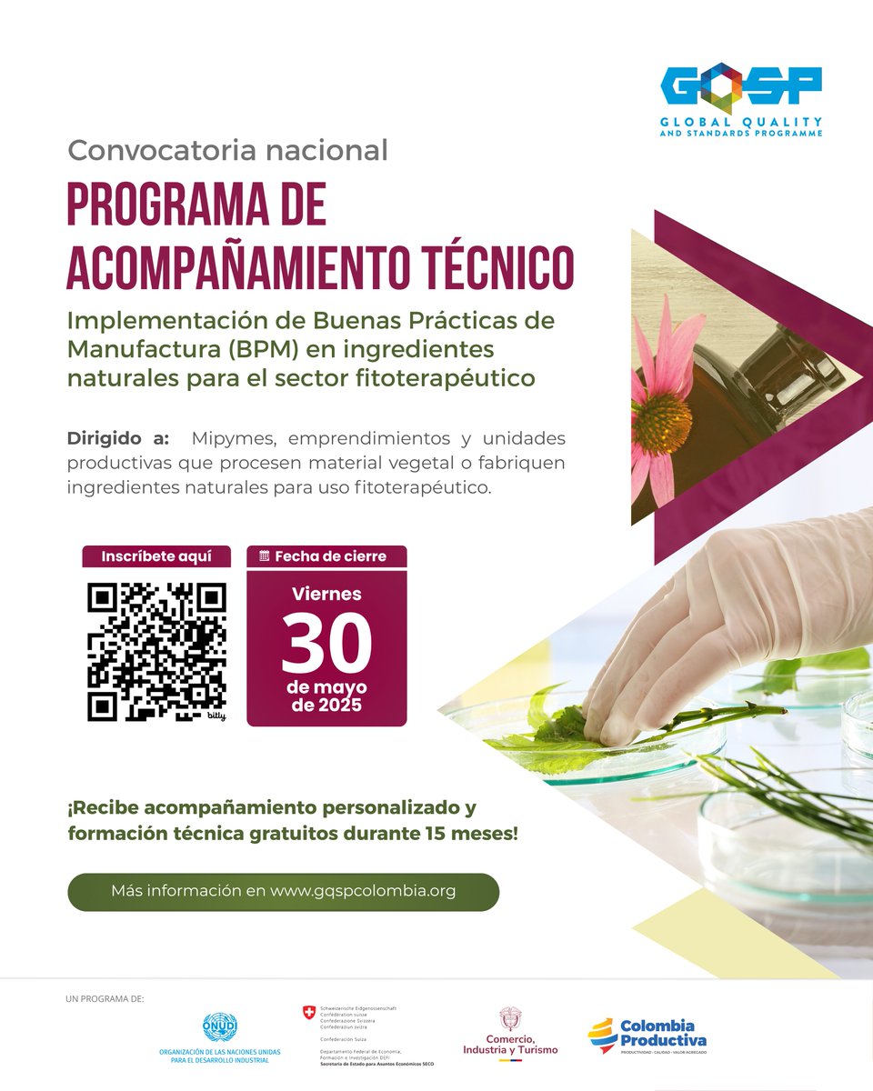 🌿 ¿Transformas ingredientes naturales con uso fitoterapéutico?

 Implementar las BPM te ayuda a:
 ✅ Mejorar calidad
 ✅ Cumplir normativas
 ✅ Ganar mercados
Postúlate a nuestro Programa de Apoyo Técnico hasta este 30 de mayo

Más info. 👉 bit.ly/patbpm