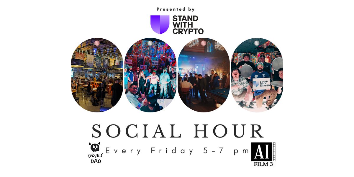 Join us today 5–7pm at 414 Pizza in Mesa for Crypto SOCIAL HOUR!

Presented by <a href="/standwithcrypto/">Stand With Crypto🛡️</a> &amp; <a href="/AI_Film3/">AIFilm3</a>
Curated by <a href="/TheDevilsDAO/">Devils DAO🛡️</a>

FREE food &amp; open minds.

RSVP: app.unlock-protocol.com/event/crypto-s…