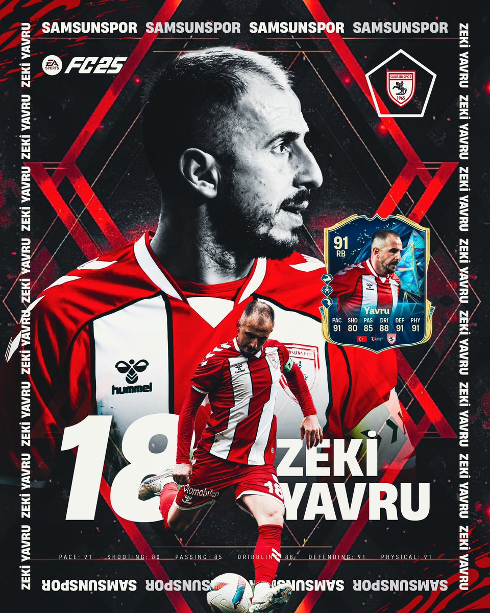 ⚽️🎮 <a href="/EASPORTSFC/">EA SPORTS FC</a> #TOTS ilk 11’ine seçilen Zeki Yavru’yu tebrik ederiz! 👏🎉 

#Samsunspor #ZekiYavru #FC25 #easports #SezonunTakımı
