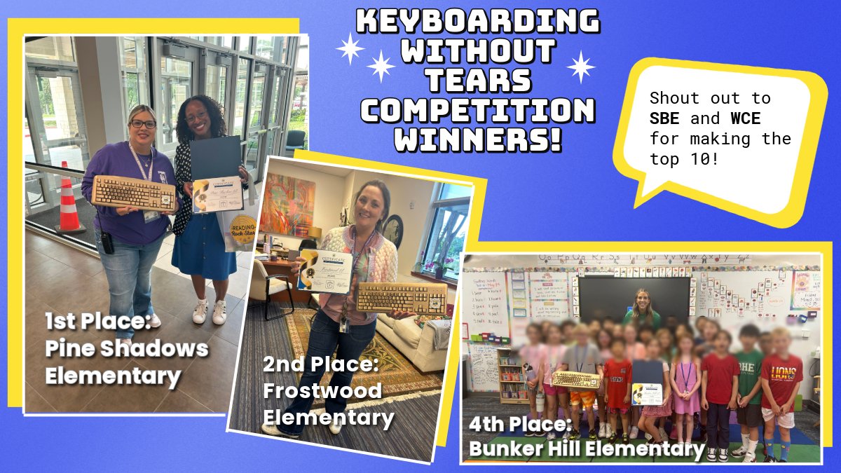 Mrs. Jen MS (@mrsjenms) on Twitter photo It's an honor to serve <a href="/pseexplorerspta/">@PineShadowsPTA</a>, <a href="/FrostwoodElem/">Frostwood Elementary</a> and <a href="/bhe_lions/">BHE Lions</a> who received golden keyboards for the Keyboarding Without Tears District Competition! Shoutout to <a href="/SBEBears/">Spring Branch Elem.</a> and <a href="/WilchesterSBISD/">Wilchester Elementary</a> for ranking in the top 10! <a href="/SBISD/">Spring Branch ISD</a> <a href="/SBISD_DRMCS/">Digital Resources & Media Centers Support</a> <a href="/hwtears/">Learning Without Tears</a> It's an honor to serve <a href="/pseexplorerspta/">@PineShadowsPTA</a>, <a href="/FrostwoodElem/">Frostwood Elementary</a> and <a href="/bhe_lions/">BHE Lions</a> who received golden keyboards for the Keyboarding Without Tears District Competition! Shoutout to <a href="/SBEBears/">Spring Branch Elem.</a> and <a href="/WilchesterSBISD/">Wilchester Elementary</a> for ranking in the top 10! <a href="/SBISD/">Spring Branch ISD</a> <a href="/SBISD_DRMCS/">Digital Resources & Media Centers Support</a> <a href="/hwtears/">Learning Without Tears</a>