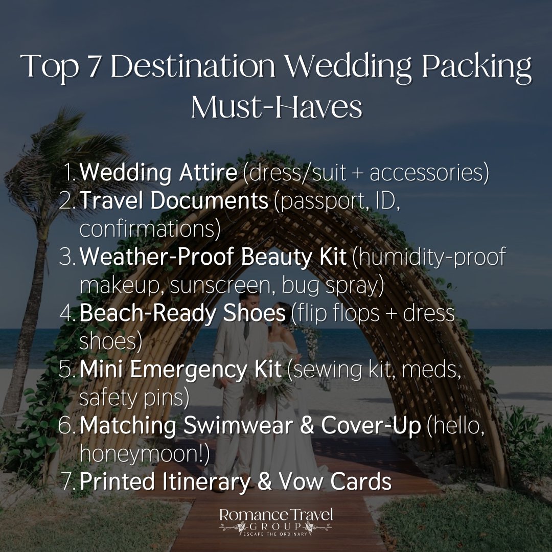 romancetravelgp's tweet image. Tropics, travel, and no last-minute stress — here’s your bride-approved packing list!

Planning a wedding away? Save this checklist and let us handle the rest.

#DestinationWeddingTips #WhatToPack #WeddingChecklist #RomanceTravelGroup #BridalTips #BeachWeddingEssentials
