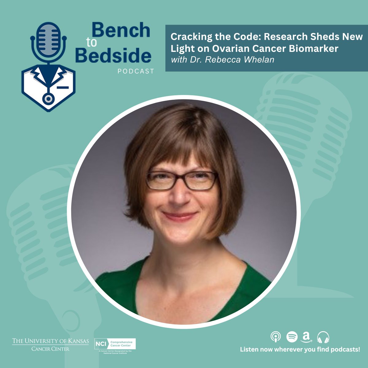 KU Cancer Center (@kucancercenter) on Twitter photo Only 20% of ovarian cancers are caught early — <a href="/KUcancercenter/">KU Cancer Center</a> researcher Dr. Rebecca Whelan wants to change that. Hear how her team is using DNA sequencing + AI to revolutionize detection on the latest Bench to Bedside podcast 🎧 bit.ly/3SGjf3h
#WorldOvarianCancerDay Only 20% of ovarian cancers are caught early — <a href="/KUcancercenter/">KU Cancer Center</a> researcher Dr. Rebecca Whelan wants to change that. Hear how her team is using DNA sequencing + AI to revolutionize detection on the latest Bench to Bedside podcast 🎧 bit.ly/3SGjf3h
#WorldOvarianCancerDay