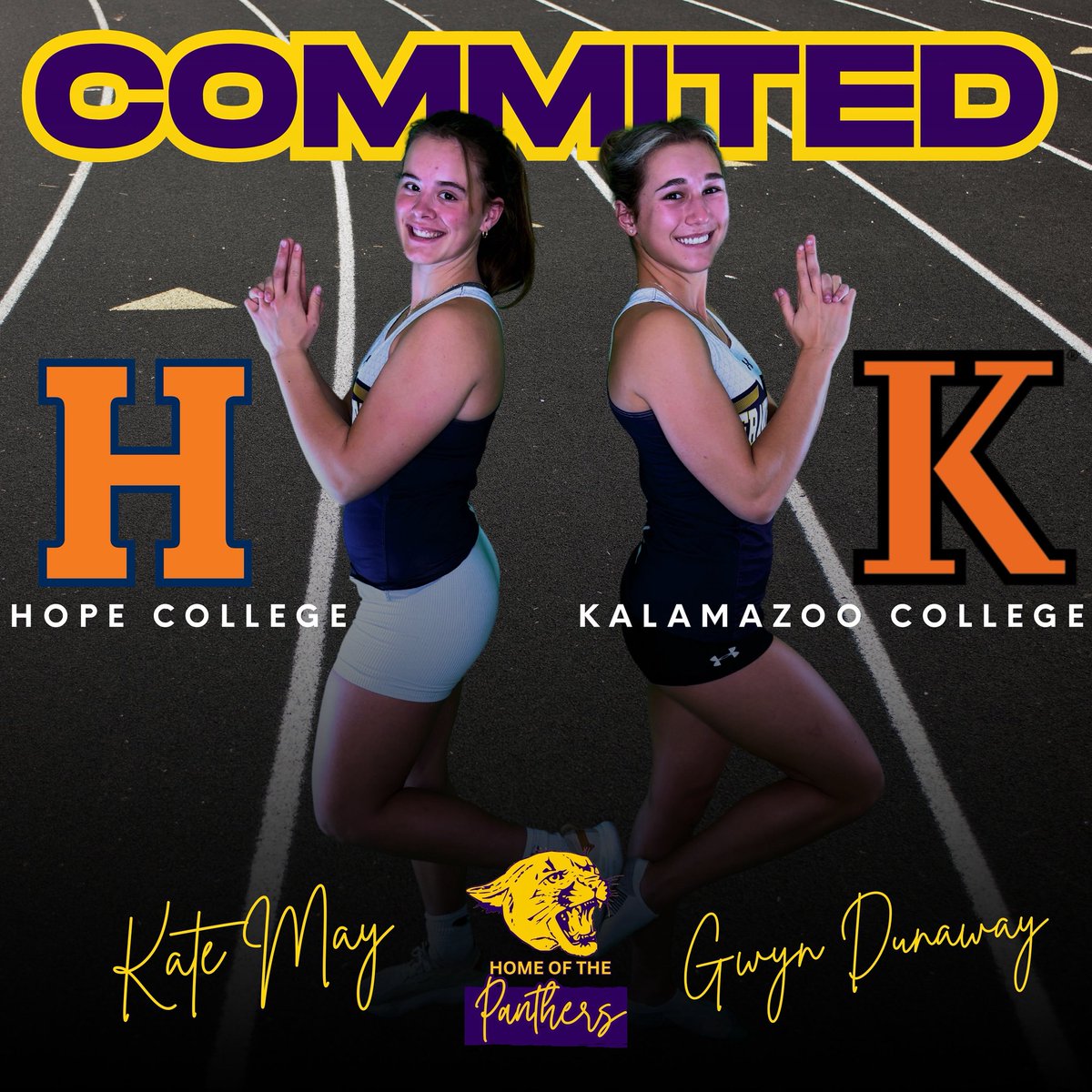 These two seniors committed to their future colleges today!  Congrats to Kate May and Gwen Dunaway.  Both have excelled in Track &amp; Field at FHS as well as in their academic studies.

Hope and Kalamazoo College are luck to have them as part of next year’s student body!