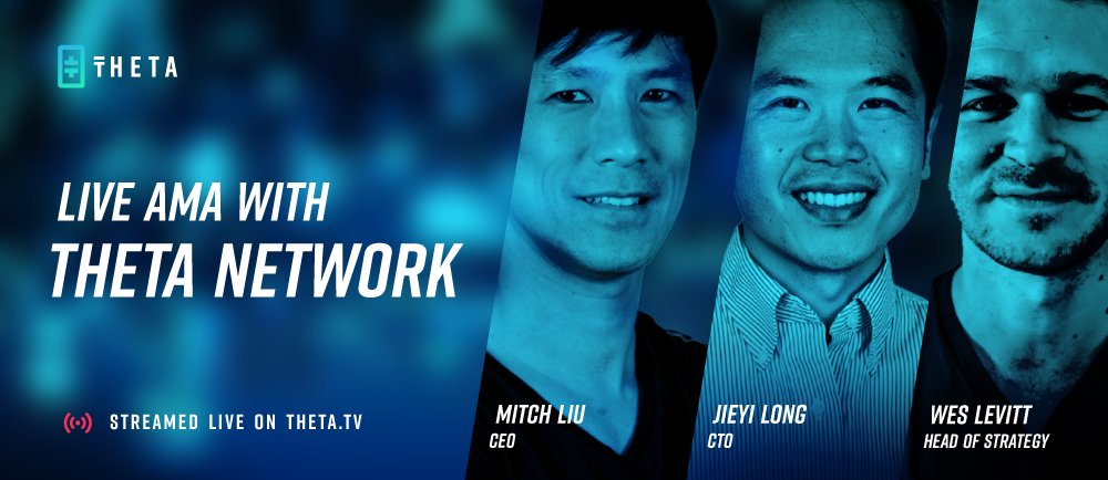 A new Theta AMA is coming May 21 at 3pm PT! The livestream will be on Theta.tv and YouTube and feature <a href="/mitchliu/">Mitch Liu | Theta Network</a>, <a href="/jieyilong/">Jieyi Long | Theta Network</a> , and <a href="/wes_levitt/">Wes Levitt</a>. The team will be taking live questions from chat, or you can leave them in comments below. See you then Theta community!