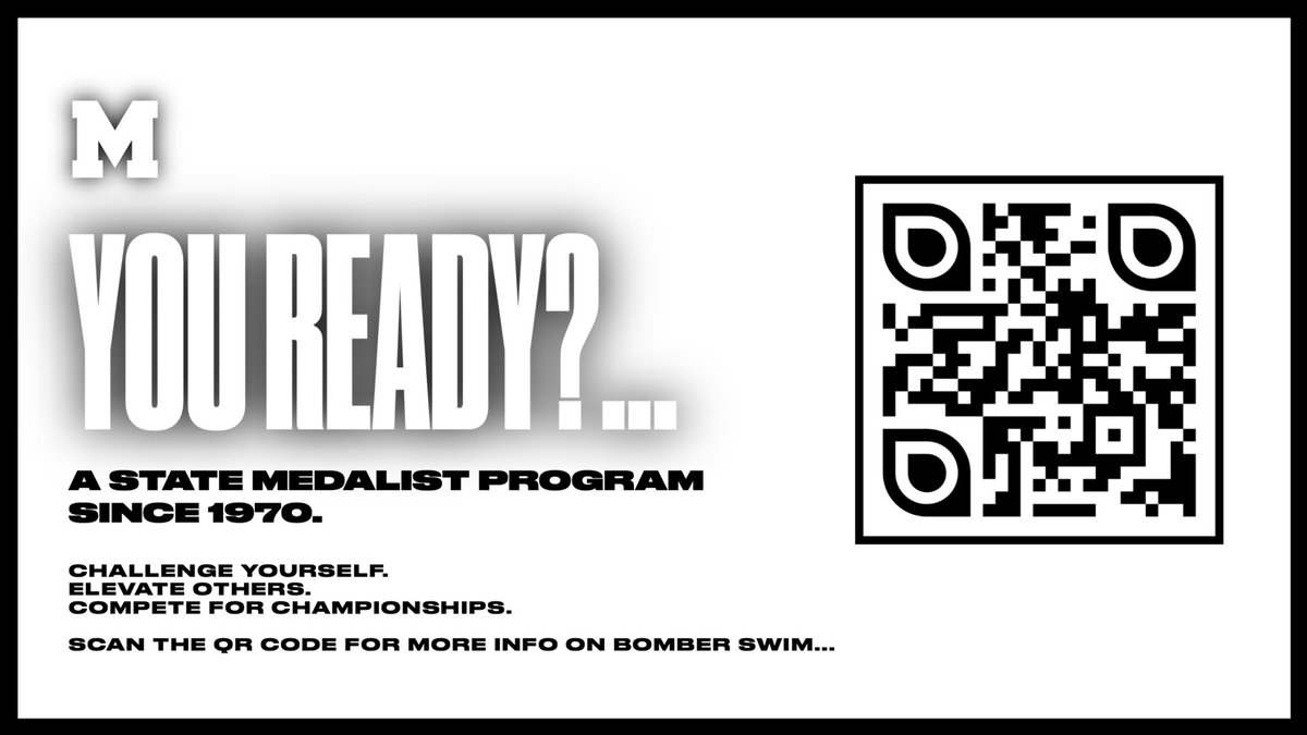 MWCHS_SWIM's tweet photo. Challenge yourself.
Elevate others.
Compete for championships.

Scan the QR code to sign up for Summer Prep! https://t.co/D3hFR0K6Wf