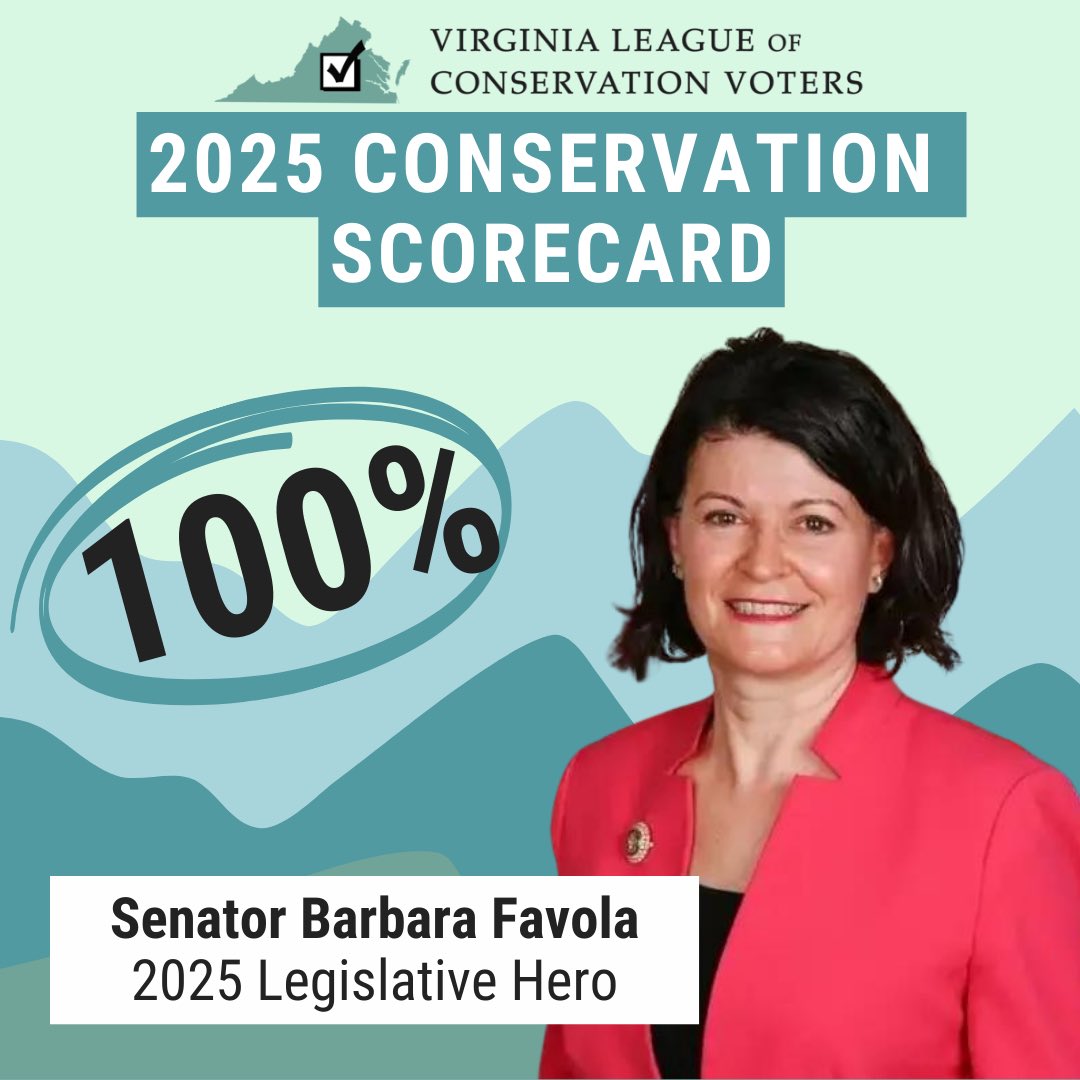Barbara Favola (@barbarafavola) on Twitter photo Honored to have received a perfect score on the <a href="/VirginiaLCV/">Virginia LCV</a> 2025 Conservation Scorecard! I’m committed to ensuring a healthy future for all Virginians by growing a clean energy economy and protecting clean air and water. Let’s keep pushing for lasting environmental progress. Honored to have received a perfect score on the <a href="/VirginiaLCV/">Virginia LCV</a> 2025 Conservation Scorecard! I’m committed to ensuring a healthy future for all Virginians by growing a clean energy economy and protecting clean air and water. Let’s keep pushing for lasting environmental progress.