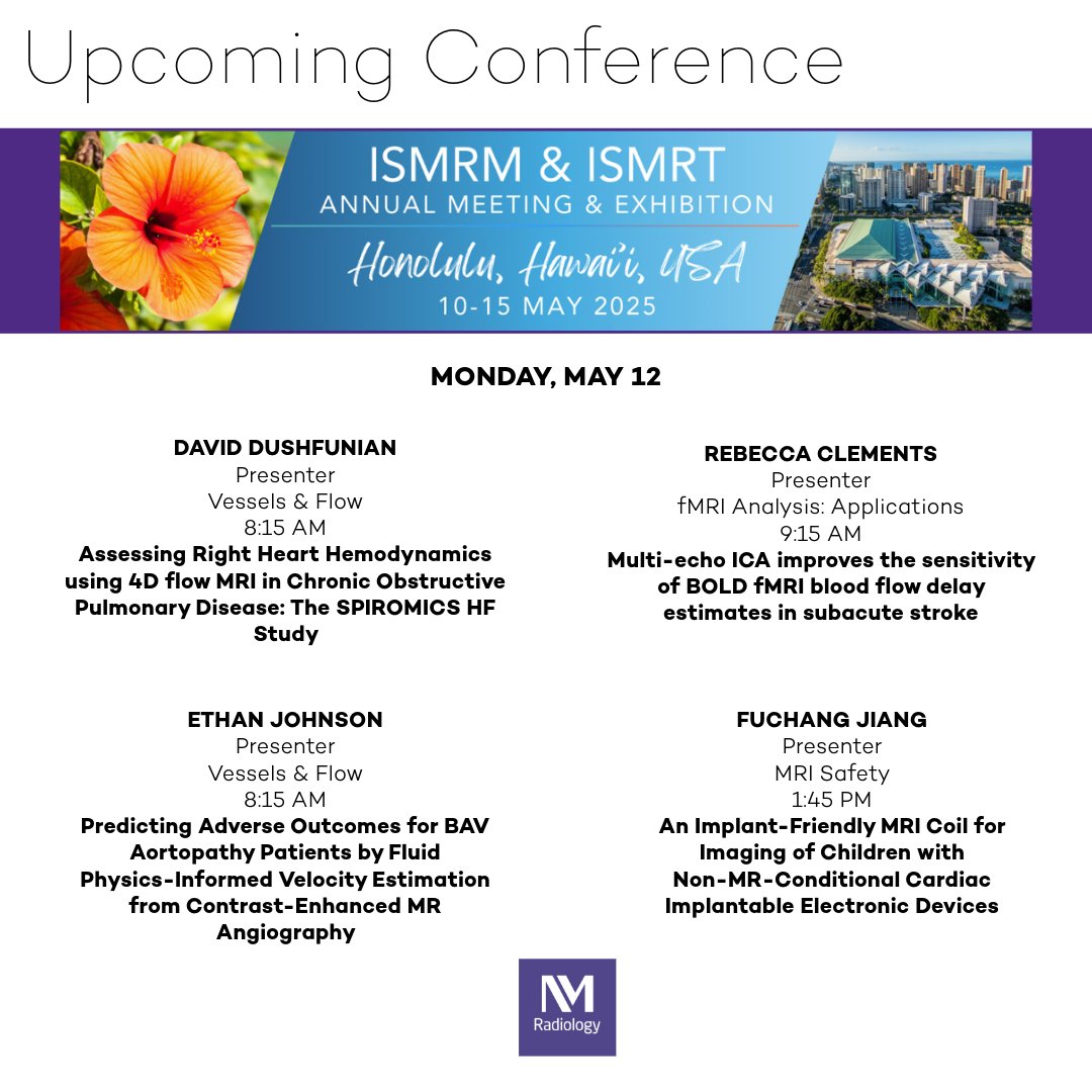 From heart to brain, pushing MRI frontiers. Here are some talks to watch. <a href="/ISMRM/">ISMRM</a> #ISMRM2025 #CV #ISMRM