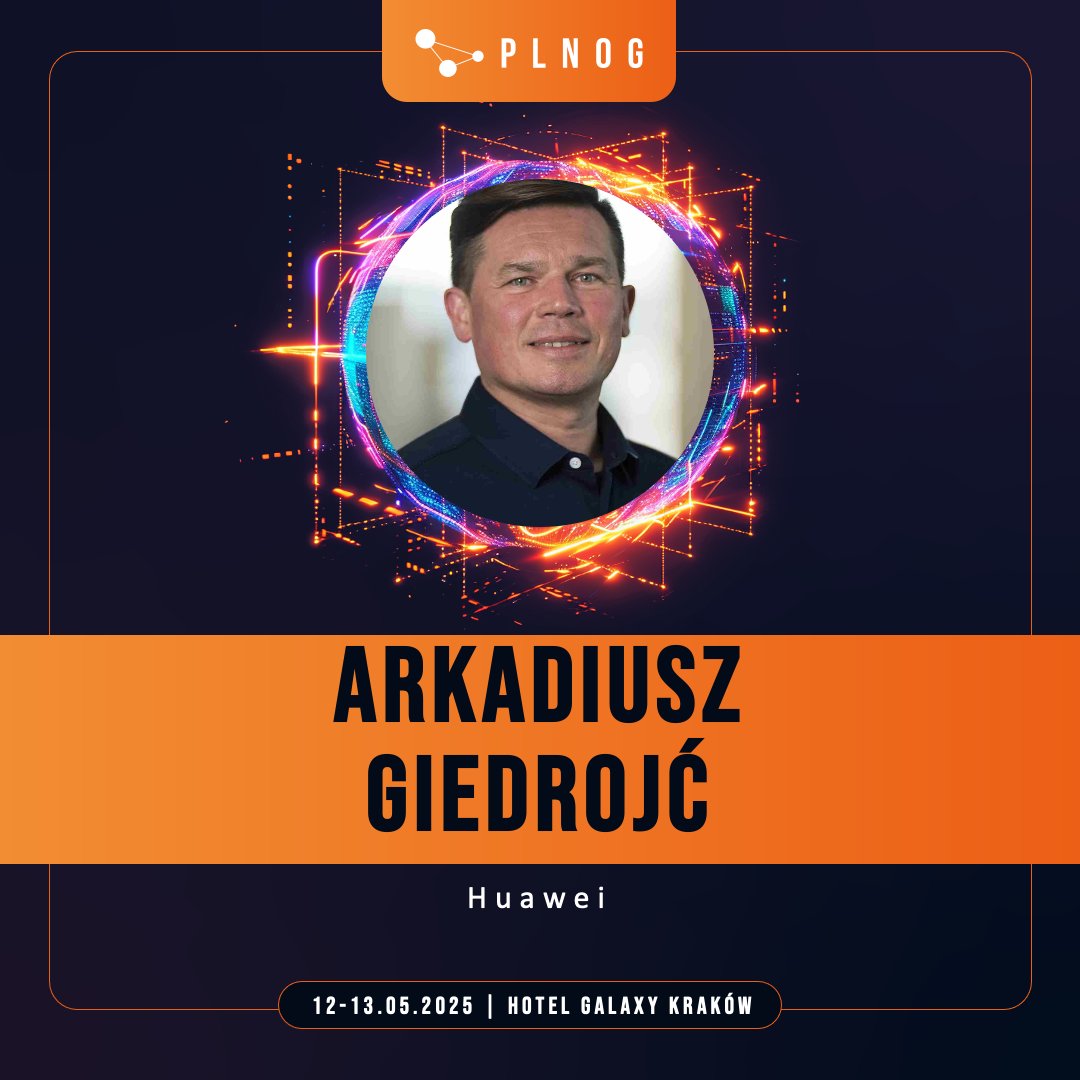 Network Slicing (FlexE) – implementacja na routerach #Huawei serii NE8000. Ten temat przybliży podczas nadchodzącego #PLNOG2025 Arkadiusz Giedrojć - CTO #Huawei CEE&amp;Nordics.