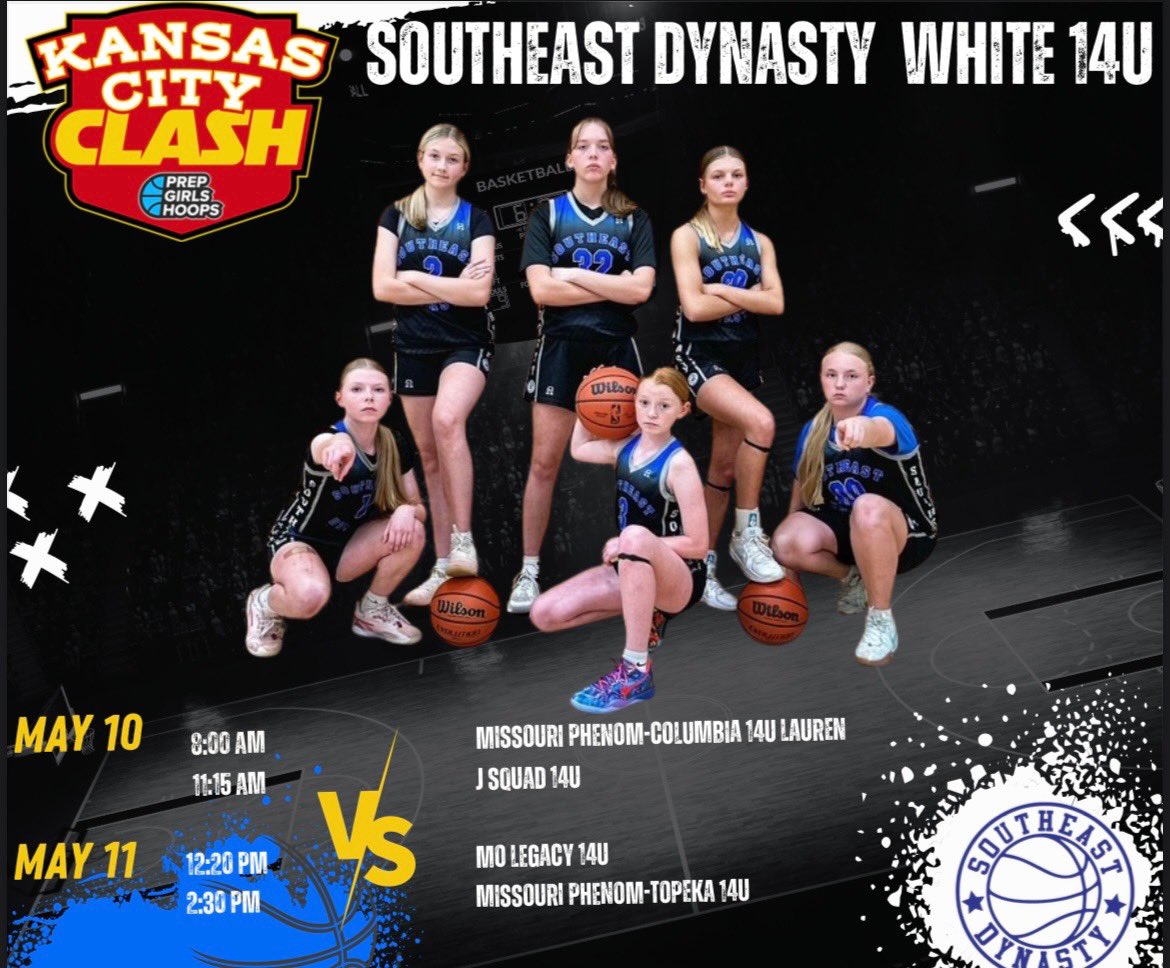 Southeast Dynasty (@se_dynasty) on Twitter photo Come check out the talent on these teams at the Kansas City Clash! They are ready! Let’s do this! <a href="/PrepGirlsHoops/">Prep Girls Hoops 🏀</a> <a href="/PGHMissouri/">Prep Girls Hoops Missouri</a> <a href="/earlaustinjr/">Earl Austin Jr.</a> Come check out the talent on these teams at the Kansas City Clash! They are ready! Let’s do this! <a href="/PrepGirlsHoops/">Prep Girls Hoops 🏀</a> <a href="/PGHMissouri/">Prep Girls Hoops Missouri</a> <a href="/earlaustinjr/">Earl Austin Jr.</a>