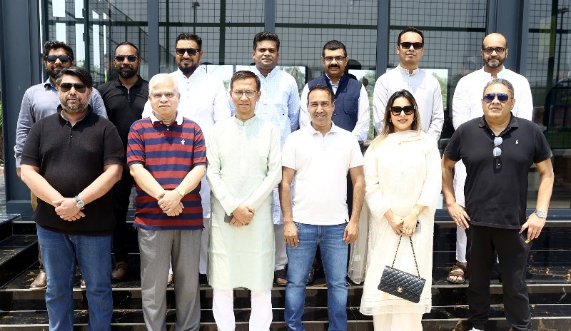 A proud moment as BFF Futsal Committee members stand united with President Tabith Awal, Senior Vice President Md. Imrul Hassan, and our very own Vice President Md. Nasser Shahrear Zahedee alongside Vice President Fahad Karim. Together for the rise of Futsal in Bangladesh!