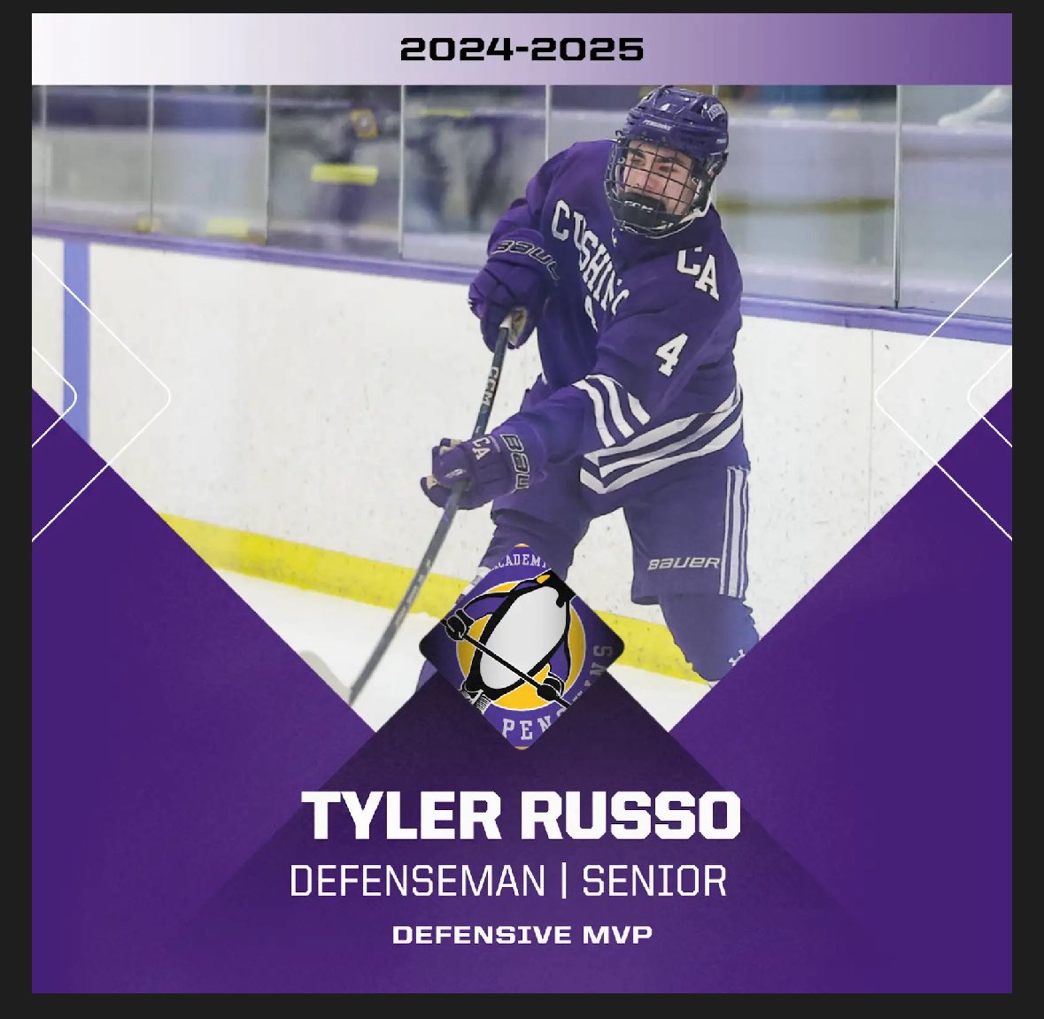 🏆DEFENSIVE MVP: Tyler Russo “Awarded to the player who excelled in defense, leadership, and intensity.” #RollPens 🐧