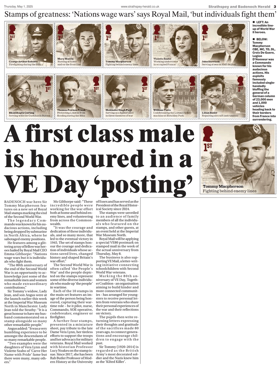 Clan Macpherson Museum (@cmacphersonm) on Twitter photo Thanks to <a href="/StrathyHerald/">Strathspey & Badenoch Herald</a> for this brilliant article on Sir Tommy #Macpherson, honoured in the new <a href="/RoyalMail/">Royal Mail</a> stamps marking 80 years since the end of WWII
He’s regarded as the <a href="/BritishArmy/">British Army 🇬🇧</a>’s most decorated soldier — many of his items are on display at the #ClanMacpherson #Museum Thanks to <a href="/StrathyHerald/">Strathspey & Badenoch Herald</a> for this brilliant article on Sir Tommy #Macpherson, honoured in the new <a href="/RoyalMail/">Royal Mail</a> stamps marking 80 years since the end of WWII
He’s regarded as the <a href="/BritishArmy/">British Army 🇬🇧</a>’s most decorated soldier — many of his items are on display at the #ClanMacpherson #Museum