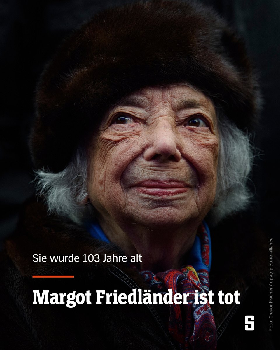 Margot Friedländer ist tot. Die Holocaust-Überlebende starb am Freitag im Alter von 103 Jahren in Berlin. Das hat die Margot-Friedländer-Stiftung mitgeteilt.

Mehr in Kürze auf SPIEGEL.de