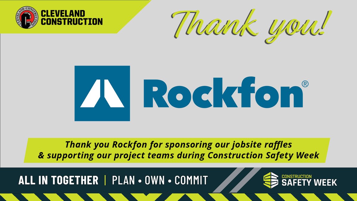 As we wrap up #ConstructionSafetyWeek, a huge thank you to Rockfon for making this week a standout celebration of safety and our craft professionals!

 #SafetyWeek2025 #ClevelandConstruction #TeamSafety