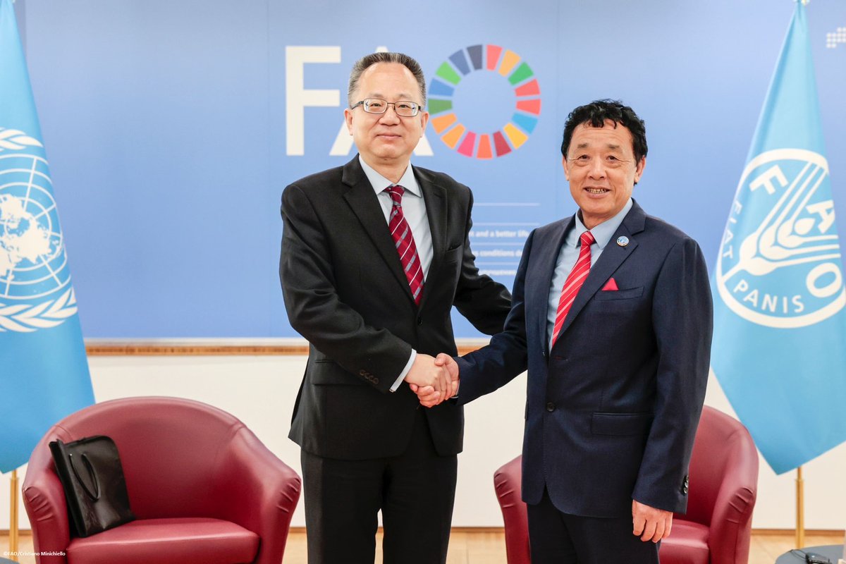 FAO Director-General QU Dongyu (@faodg) on Twitter photo Good meeting with <a href="/ADB_HQ/">Asian Development Bank</a> Vice-President Yingming Yang on our ongoing collaboration on agrifood systems transformation. We discussed the role of sustainable agriculture in Central Asia, land and water management, and building on the outcomes of the recent ADB Annual Meeting. Good meeting with <a href="/ADB_HQ/">Asian Development Bank</a> Vice-President Yingming Yang on our ongoing collaboration on agrifood systems transformation. We discussed the role of sustainable agriculture in Central Asia, land and water management, and building on the outcomes of the recent ADB Annual Meeting.