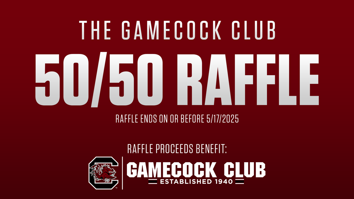 𝐓𝐡𝐞 𝟓𝟎/𝟓𝟎 𝐑𝐚𝐟𝐟𝐥𝐞 𝐞𝐧𝐝𝐬 𝐧𝐞𝐱𝐭 𝐰𝐞𝐞𝐤!

Don't miss your chance to WIN BIG 💰 Get your raffle tickets now!

🎟️ bit.ly/4jKCL9K

#Gamecocks | #ForevertoThee