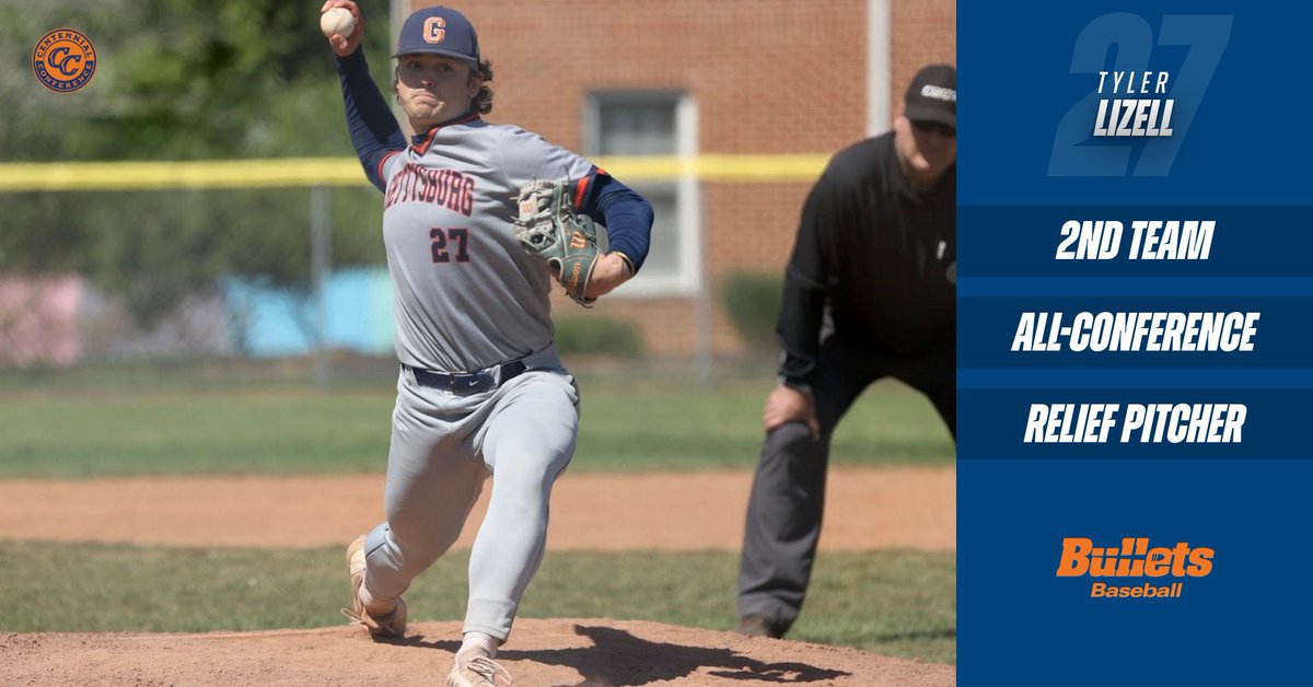 Gettysburg Baseball (@gburgbase) on Twitter photo Congrats Sr. Tyler Lizell (Upper Dublin, PA) on being named a 2nd Team All-<a href="/CentennialConf/">CentennialConference</a> Reliever!
Ty made a program record 20 appearances on the mound on his way to breaking the career and single season Saves records! He went 4-4 with a 4.45 ERA over 32.1 IP with 6 S & 27 K! Congrats Sr. Tyler Lizell (Upper Dublin, PA) on being named a 2nd Team All-<a href="/CentennialConf/">CentennialConference</a> Reliever!
Ty made a program record 20 appearances on the mound on his way to breaking the career and single season Saves records! He went 4-4 with a 4.45 ERA over 32.1 IP with 6 S & 27 K!