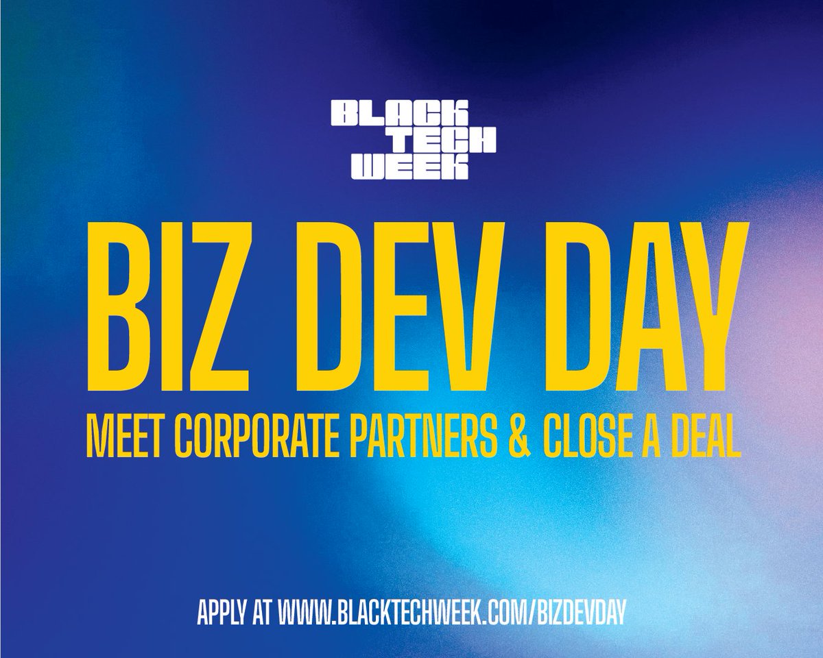 ✨ Corporations are coming— but so are your peers! 👏🏾

#BlackTechWeek is about startups connecting with each other. From resource sharing to real-time problem-solving, this is where founders link up to level up. 🚀

#BTW25 #BizDevDay #StartupEcosystem #S2S #Community