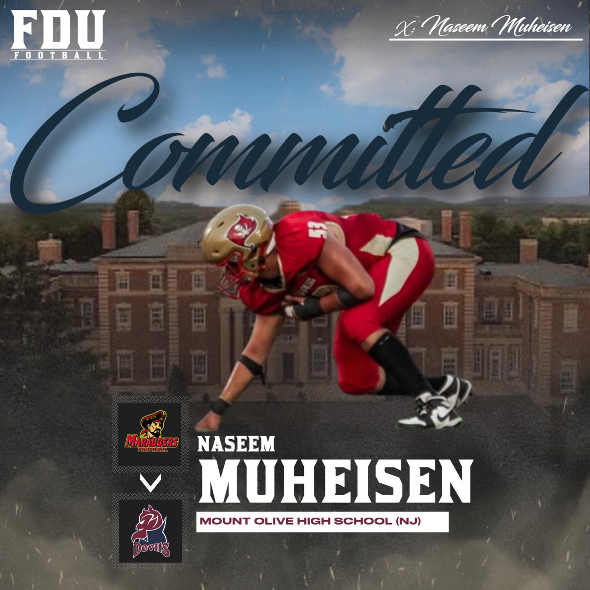 FDU Football (@fdufootball) on Twitter photo <a href="/CoachAVC_FDU/">Anthony Van Curen</a> <a href="/CoachTufaro/">Mike Tufaro</a> <a href="/CoachKennedyFDU/">Brendan Kennedy</a> <a href="/CoachPonts/">Anthony_Puntolillo</a> <a href="/Coach_jminnich/">Coach Minnich</a> <a href="/CoachOgnibene/">Anthony Ognibene</a> <a href="/CoachSmokeNJ/">Smoke</a> <a href="/QBcoachPop/">Marc Poppe</a> <a href="/FDUWhatsNew/">Fairleigh Dickinson University</a> <a href="/FDUDevils/">FDU Devils Athletics</a> Welcome to the FDU Family!
Naseem Muheisen
๐ Mount Olive High School
๐ Flanders, NJ
#FamilyDedicatedUncommon #Team51 <a href="/CoachAVC_FDU/">Anthony Van Curen</a> <a href="/CoachTufaro/">Mike Tufaro</a> <a href="/CoachKennedyFDU/">Brendan Kennedy</a> <a href="/CoachPonts/">Anthony_Puntolillo</a> <a href="/Coach_jminnich/">Coach Minnich</a> <a href="/CoachOgnibene/">Anthony Ognibene</a> <a href="/CoachSmokeNJ/">Smoke</a> <a href="/QBcoachPop/">Marc Poppe</a> <a href="/FDUWhatsNew/">Fairleigh Dickinson University</a> <a href="/FDUDevils/">FDU Devils Athletics</a> Welcome to the FDU Family!
Naseem Muheisen
๐ Mount Olive High School
๐ Flanders, NJ
#FamilyDedicatedUncommon #Team51
