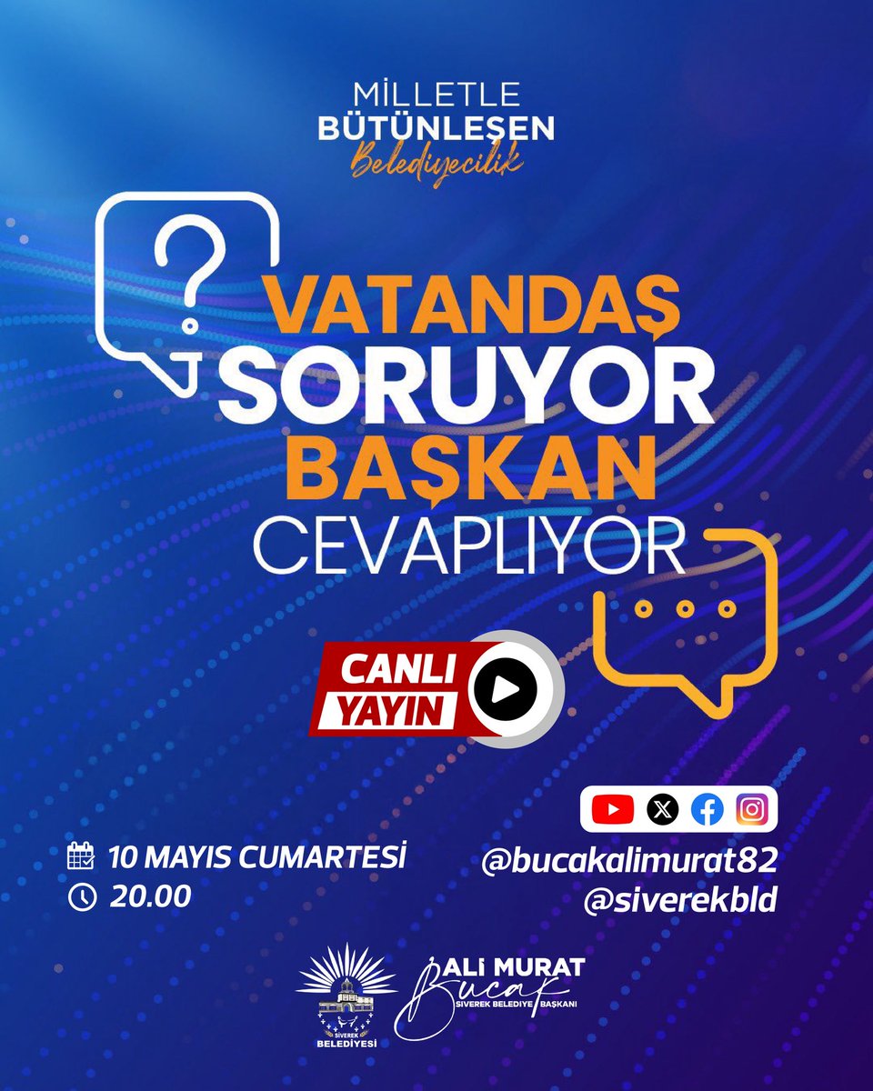 Kıymetli hemşehrilerim,

Görevde bir yılımızı geride bırakırken, yarın akşam saat 20.00’de sosyal medya hesaplarımızdan gerçekleştireceğimiz canlı yayında sizlerle buluşacağım.

Geride bıraktığımız bir yılı birlikte değerlendirecek, yapılan hizmetleri ve önümüzdeki döneme dair