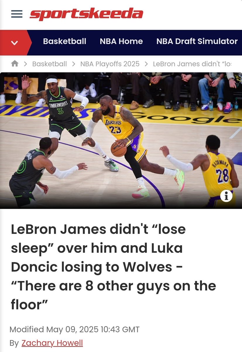 Yeah blame your teammates, when YOU the supposed GOAT DISSAPEARED in the last 5 minutes of game 3 in the 4th quarter and only scored 5 points in the 4th quarters of game 4 and 5 combined

Lebron is truly a shameless FRAUD