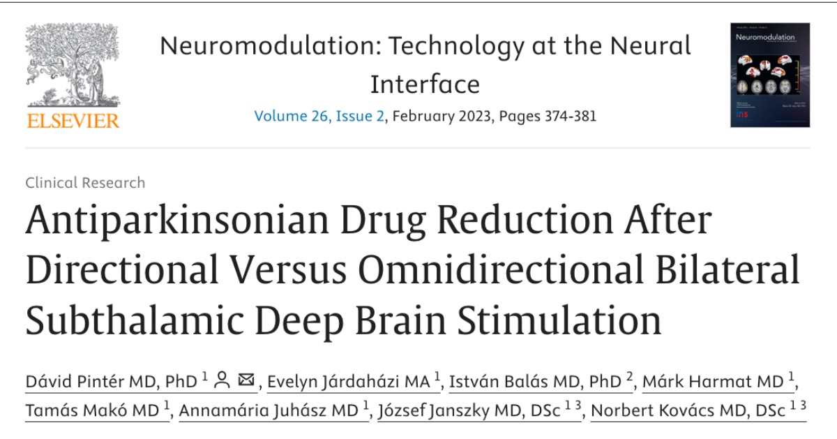 JNeuromod's tweet image. #FBF 2023: Directional programming can further increase the reduction in the total daily dose of antiparkinsonian medications after STN-DBN.

👀 sciencedirect.com/science/articl…

➡️ doi.org/10.1016/j.neur…