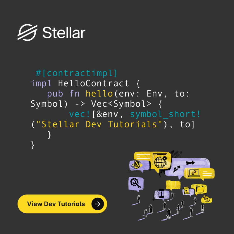 BuildOnStellar's tweet photo. Touch grass later - these Stellar tutorials will have you shipping faster than Solana downtime