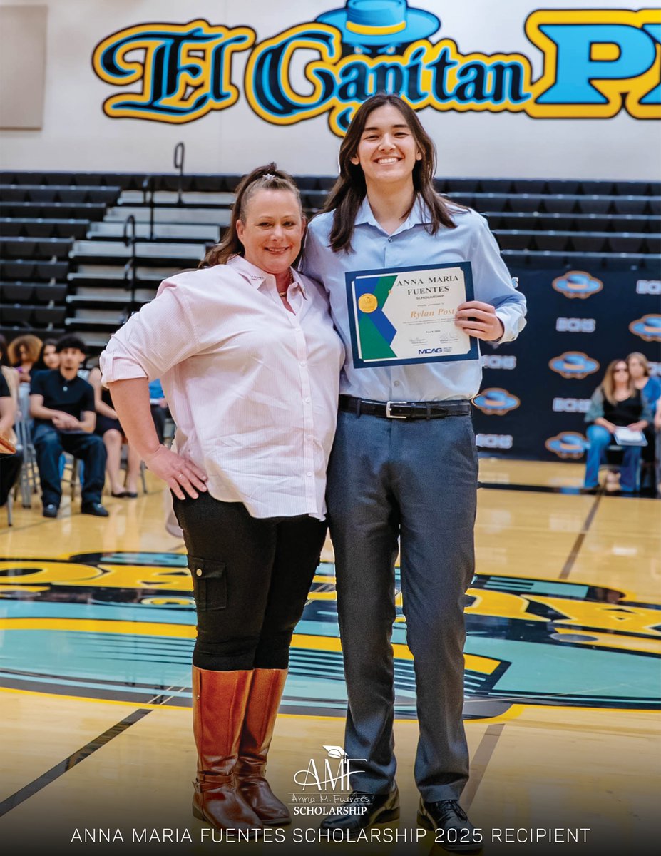 Congrats to the recipient of the 2025 Anna Maria Fuentes scholarship: Rylan Post!🎓

Rylan is graduating from El Capitan High School next month and is an exceptional student and human being. We are honored to bestow this award on him in memory of our colleague.